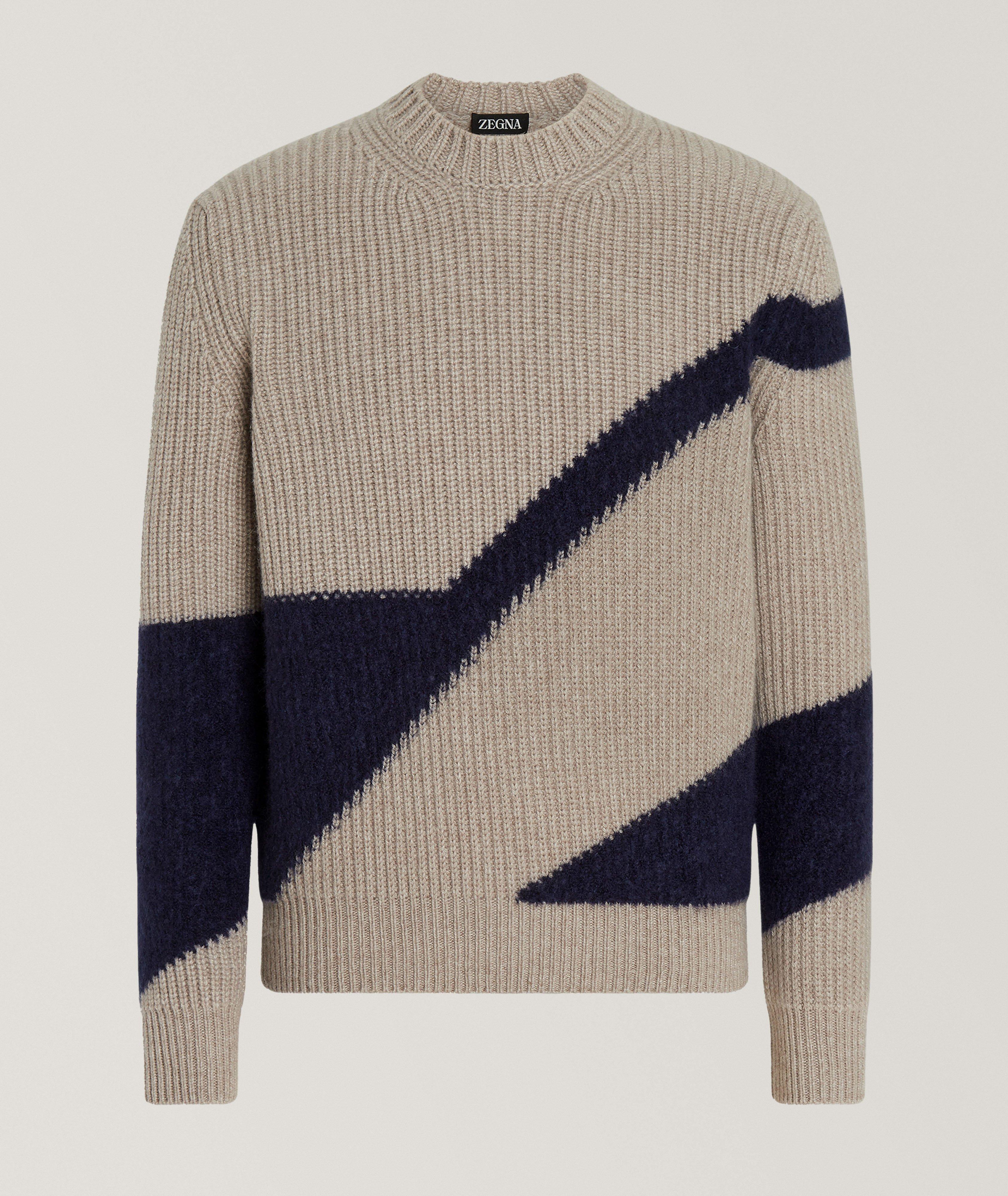 Zegna Pull En Cachemire Et En Soie À Encolure Ronde En Beige , Taille Homme 52