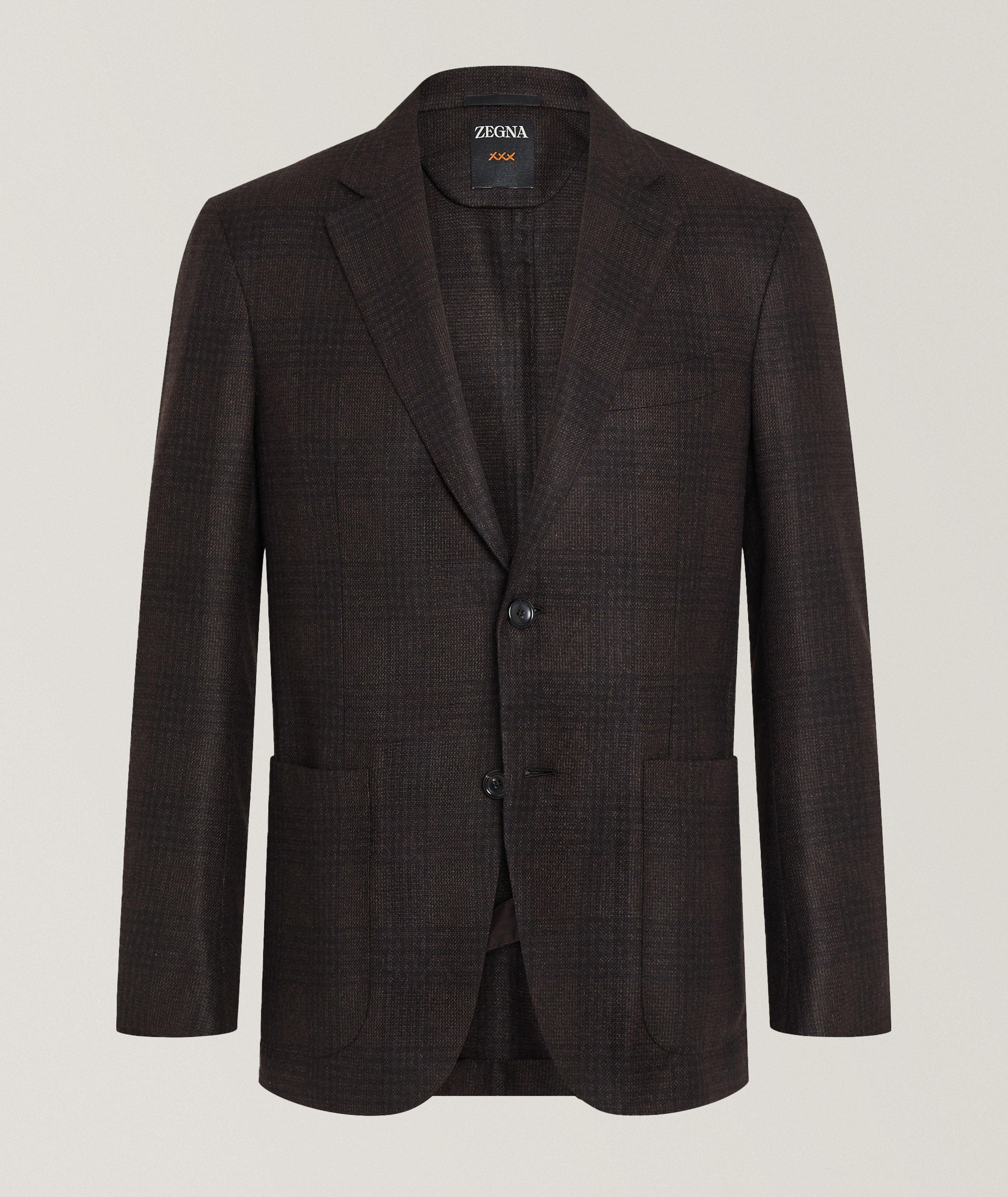 Zegna Veston En Soie Et En Cachemire En Brun , Taille Homme 46