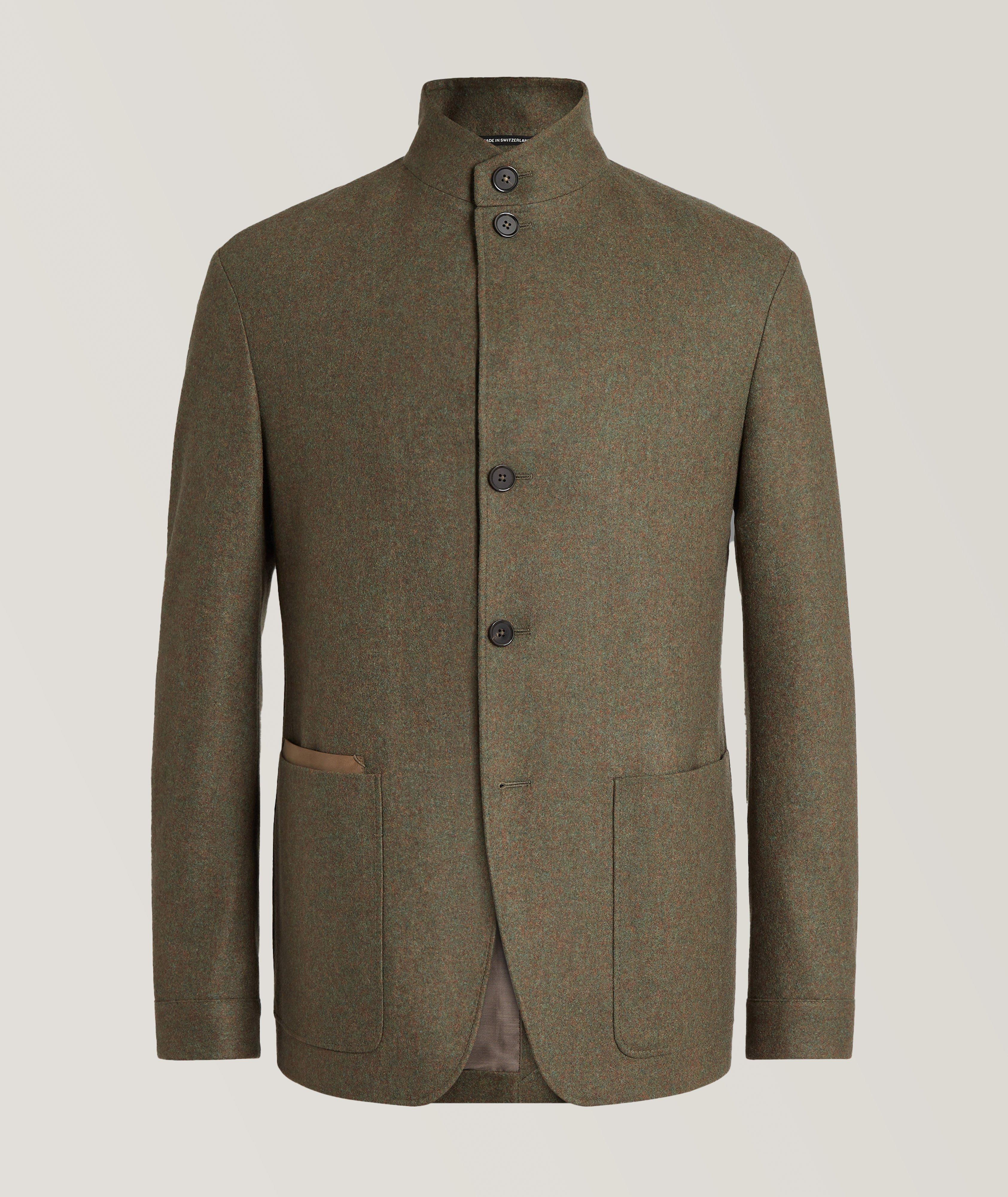 Zegna Blouson De Style Ouvrier En Cachemire Oasi En Vert , Taille Homme 46