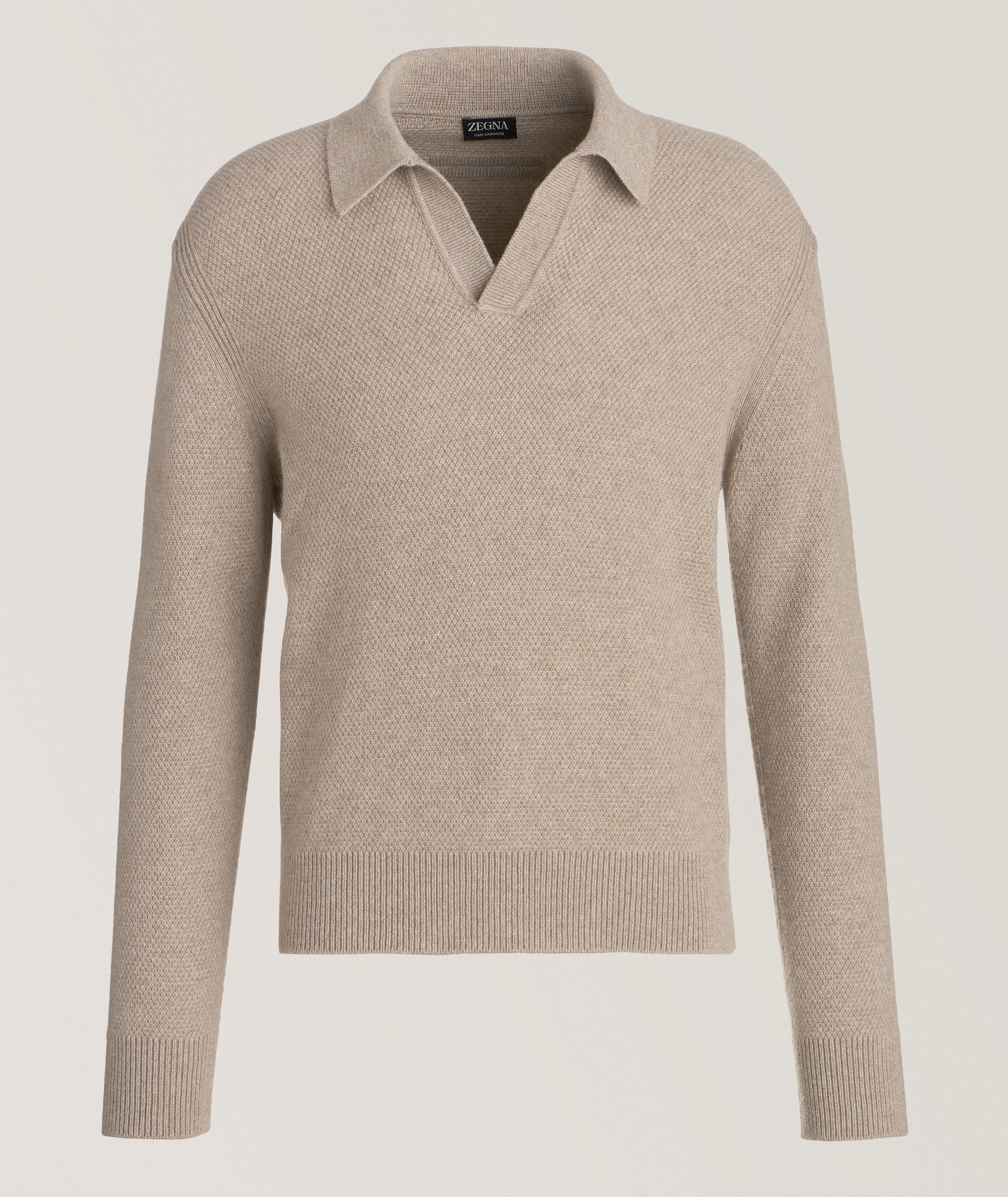 Zegna Polo En Cachemire Oasi En Beige , Taille Homme 56