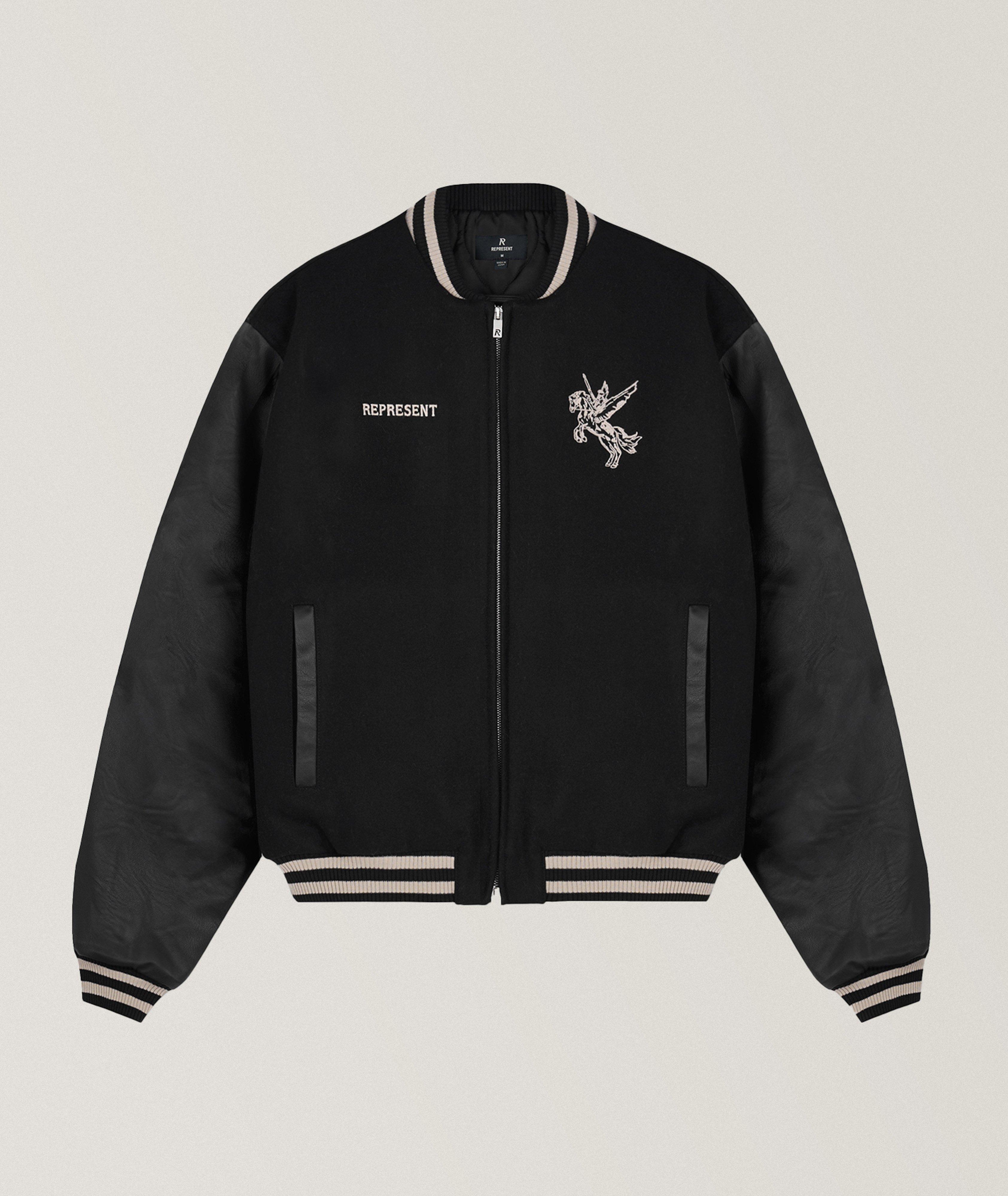 Represent Blouson Avec Image De Pégase Et Rayures Contrastantes En Noir , Taille Homme Moyen