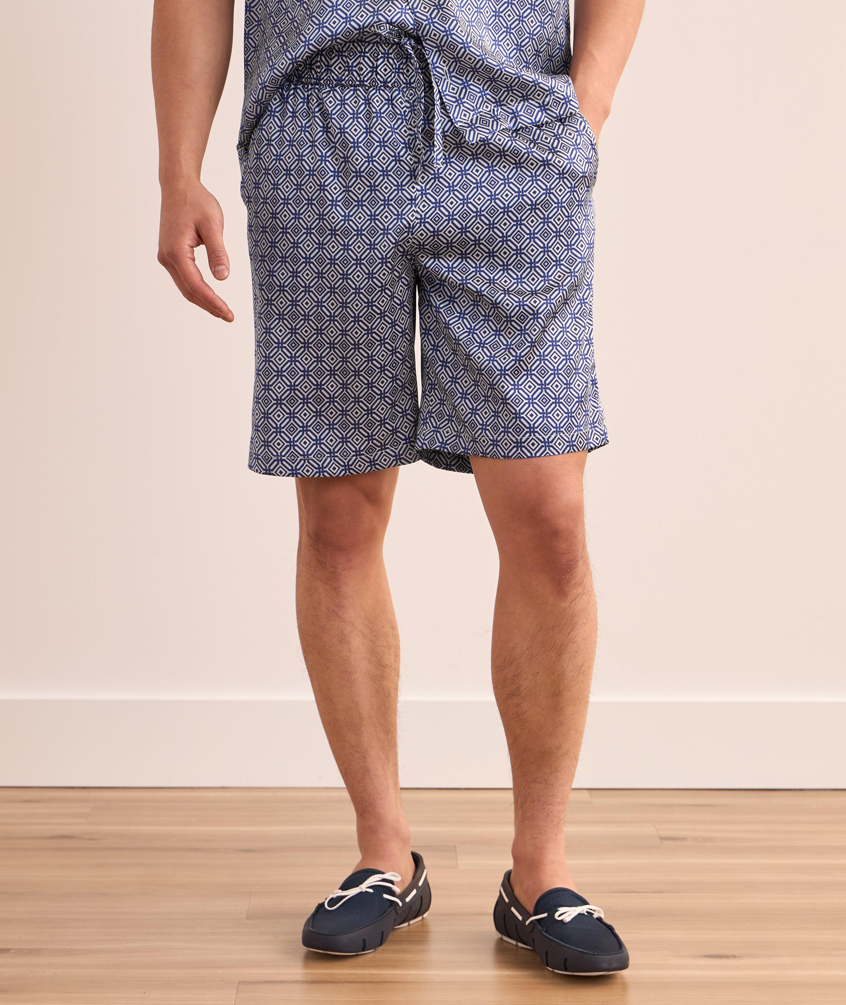 Short en soie extensible à motif géométrique image 1