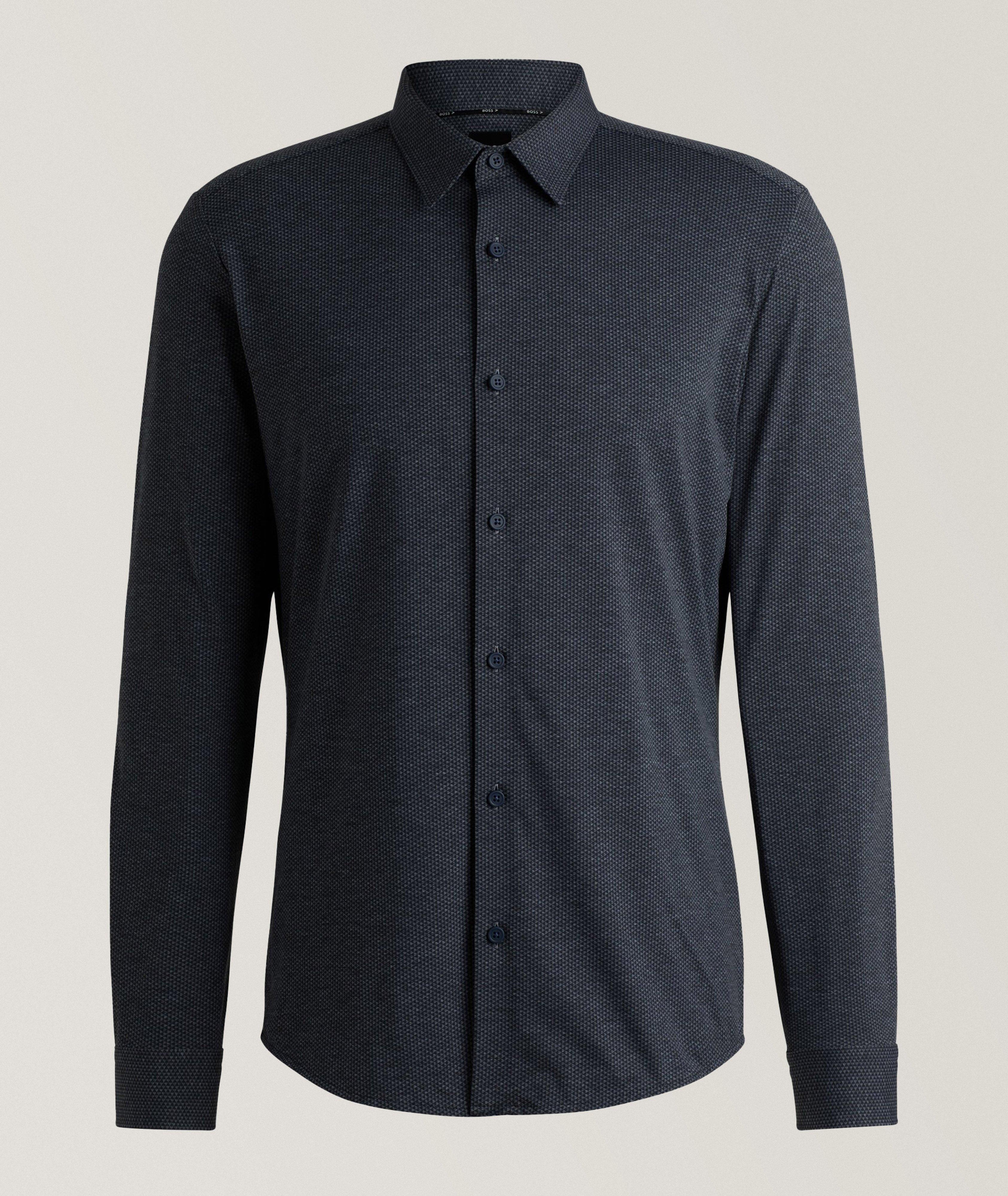 BOSS Chemise Roan En Jersey Extensible En Bleu , Taille Homme Petit