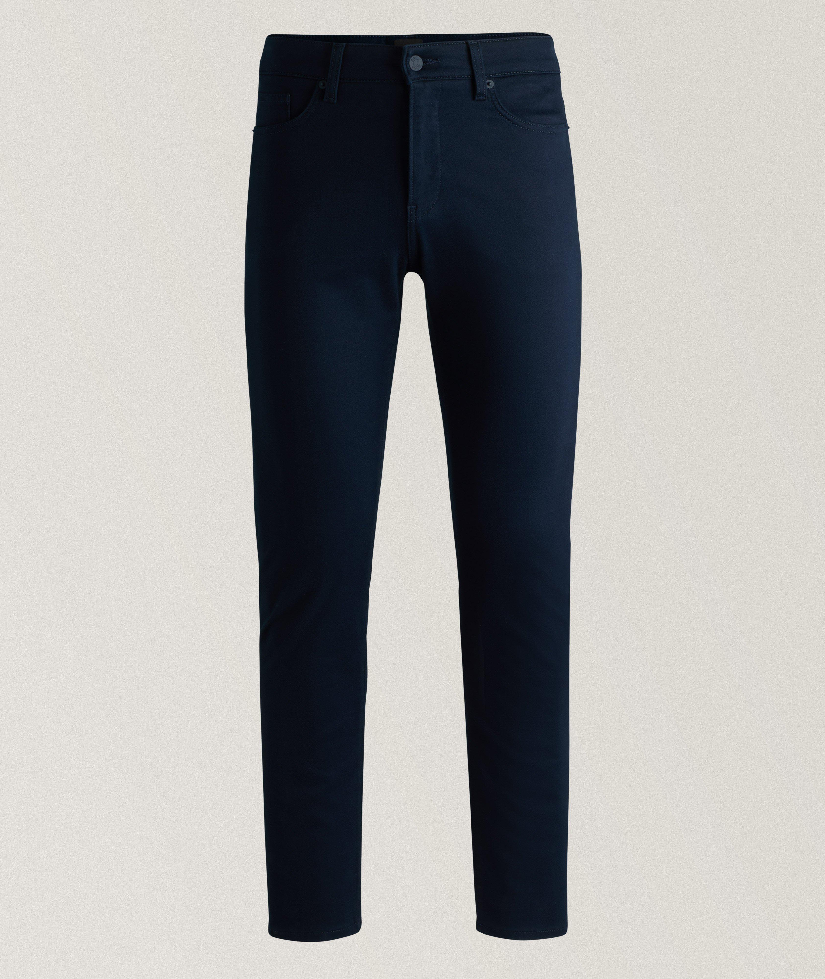 BOSS Pantalon Delaware En Mélange De Coton Brossé En Bleu , Taille Homme 34