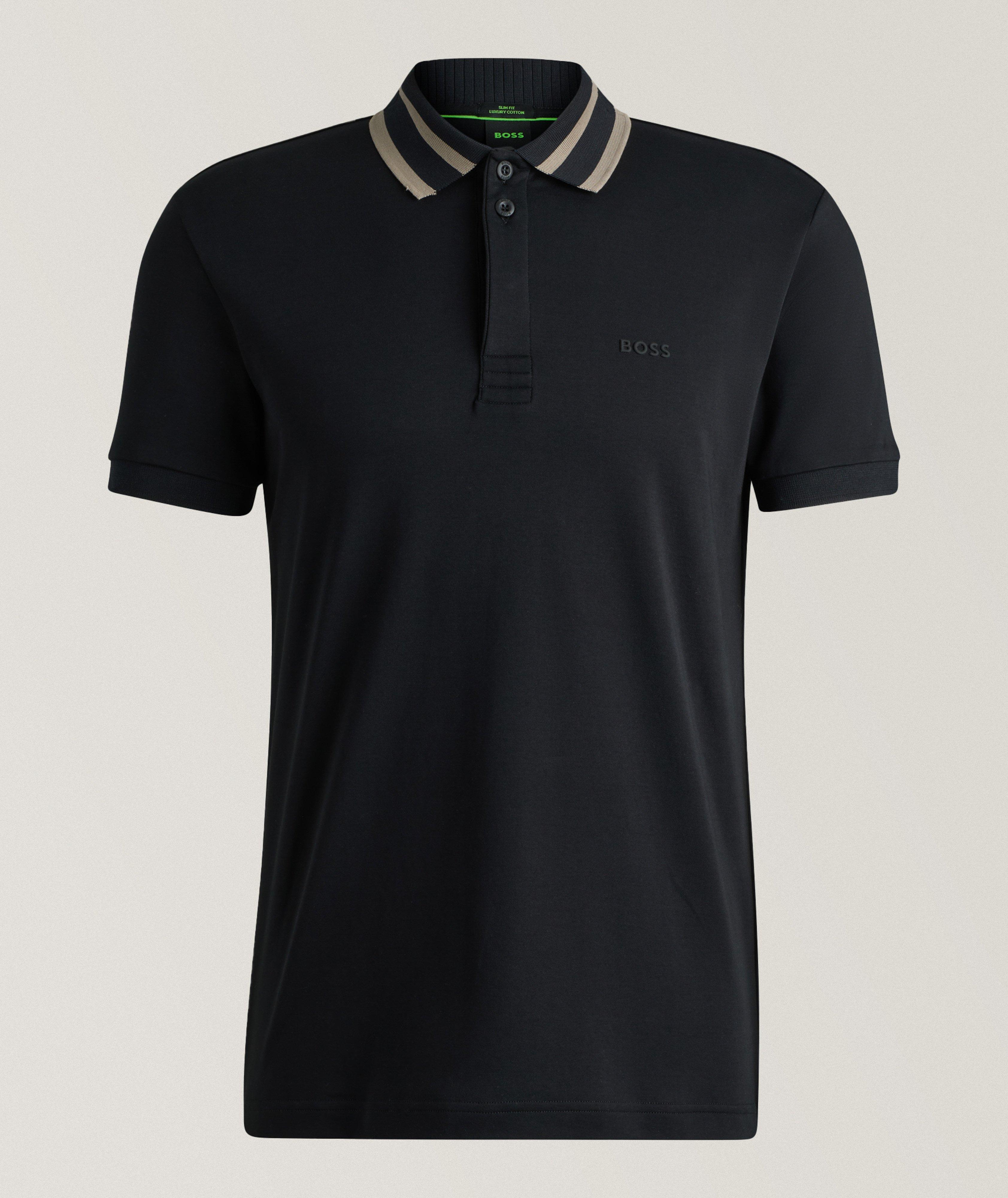 BOSS Polo Paule En Coton En Noir , Taille Homme Grand