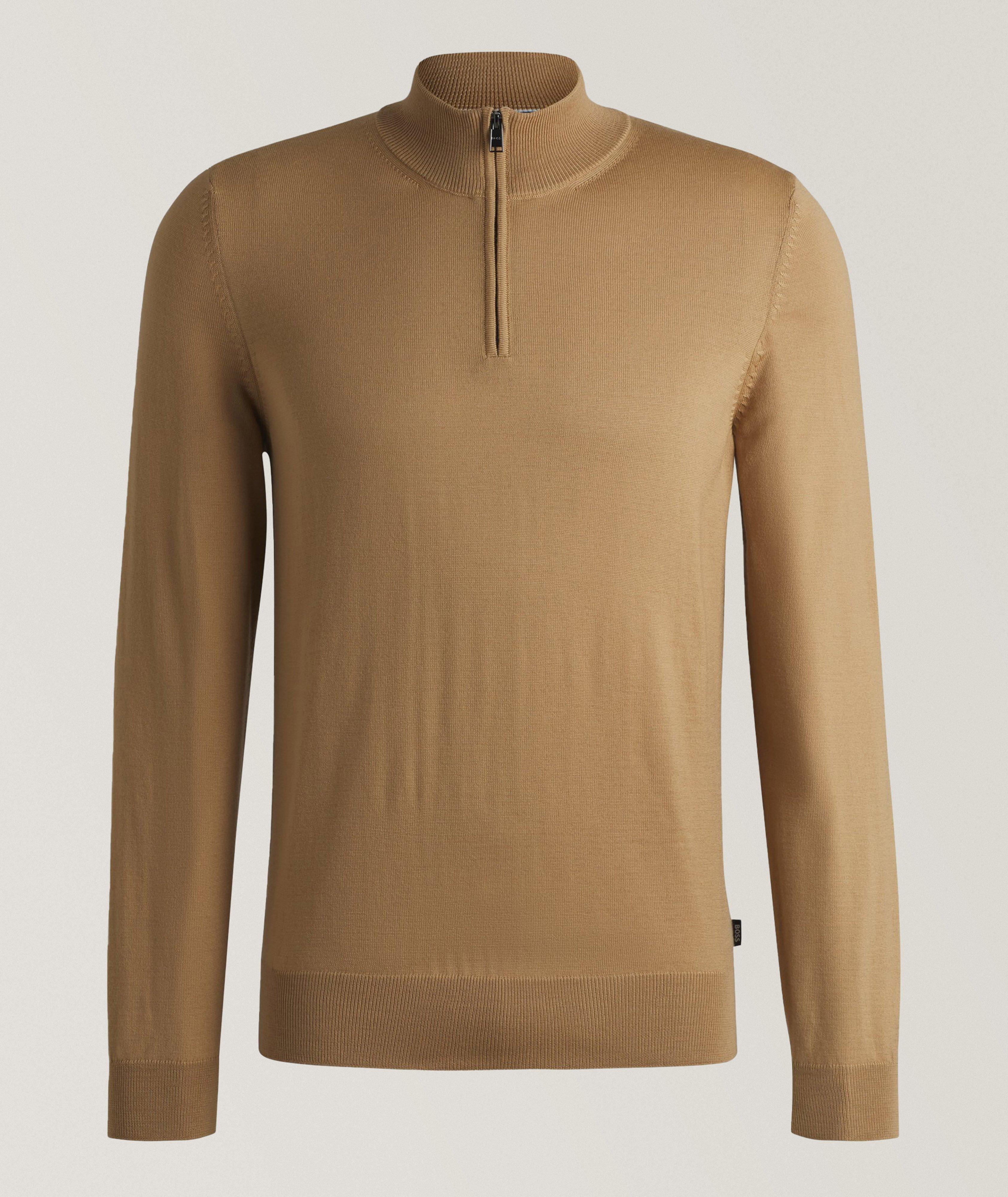 BOSS Pull Ebenji En Laine Vierge En Beige , Taille Homme TG