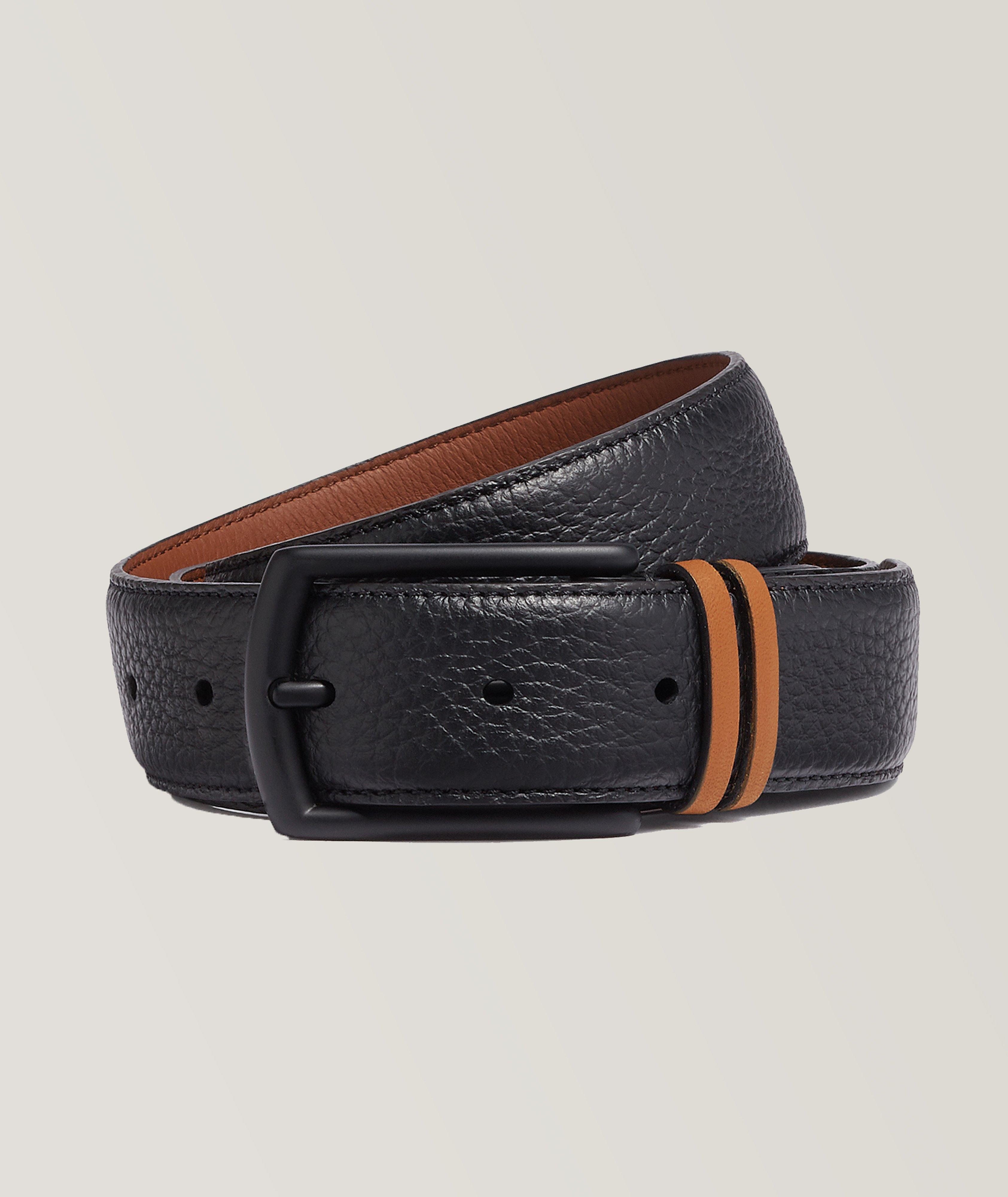 Zegna Ceinture En Cuir En Noir , Taille Homme 85