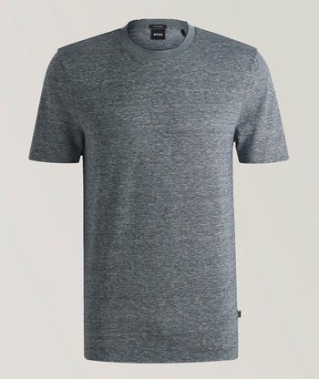 Tシャツ・カットソー ELEVENTY GREY LINEN T-SHIRT Gray Cotton T-Shirt Embroidered - Eleven New York Athletic