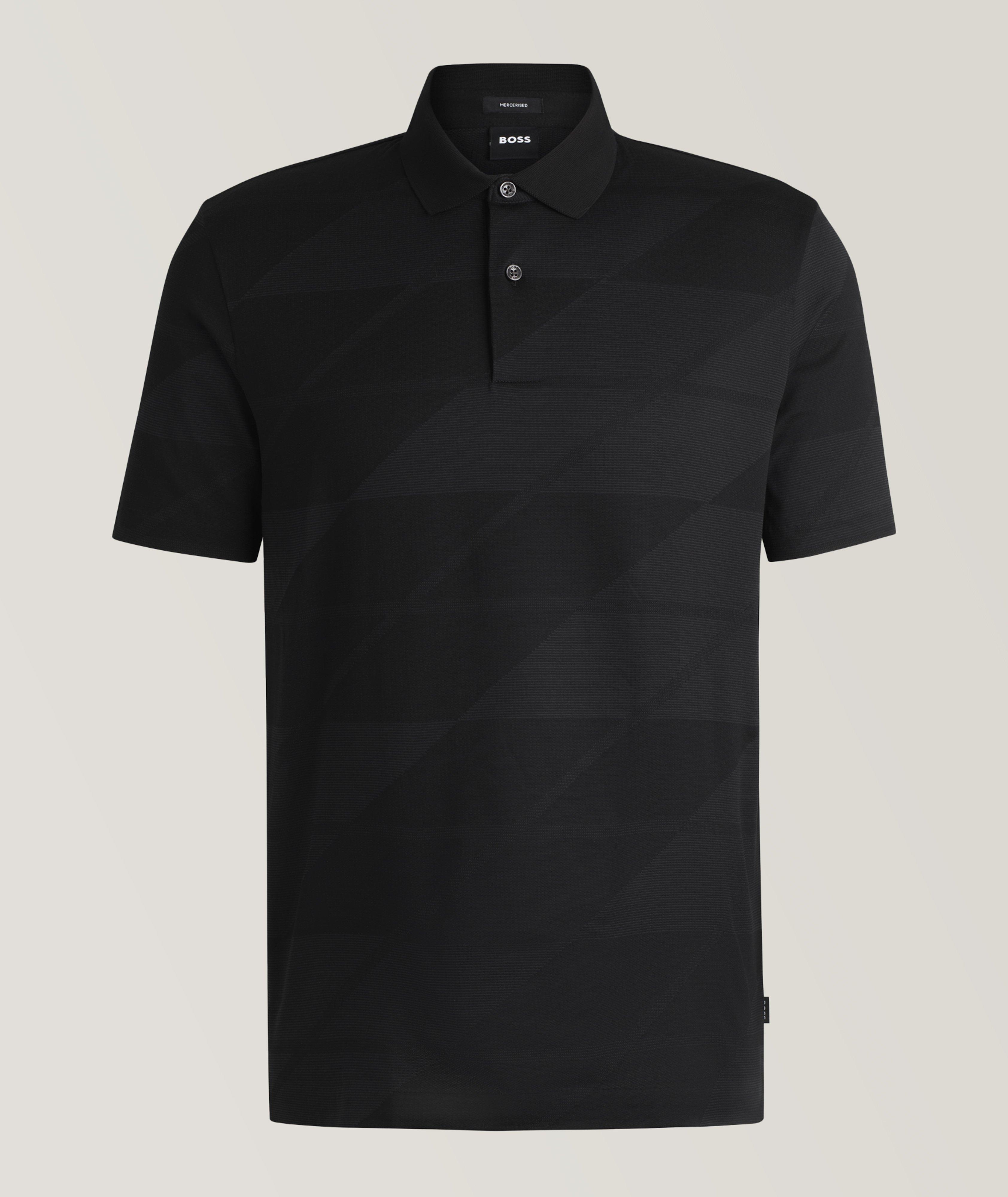 BOSS Polo En Coton Mercerisé En Noir , Taille Homme Moyen