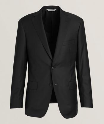 Isaia Sanita Solid Wool Suit in Black Men s Size 48