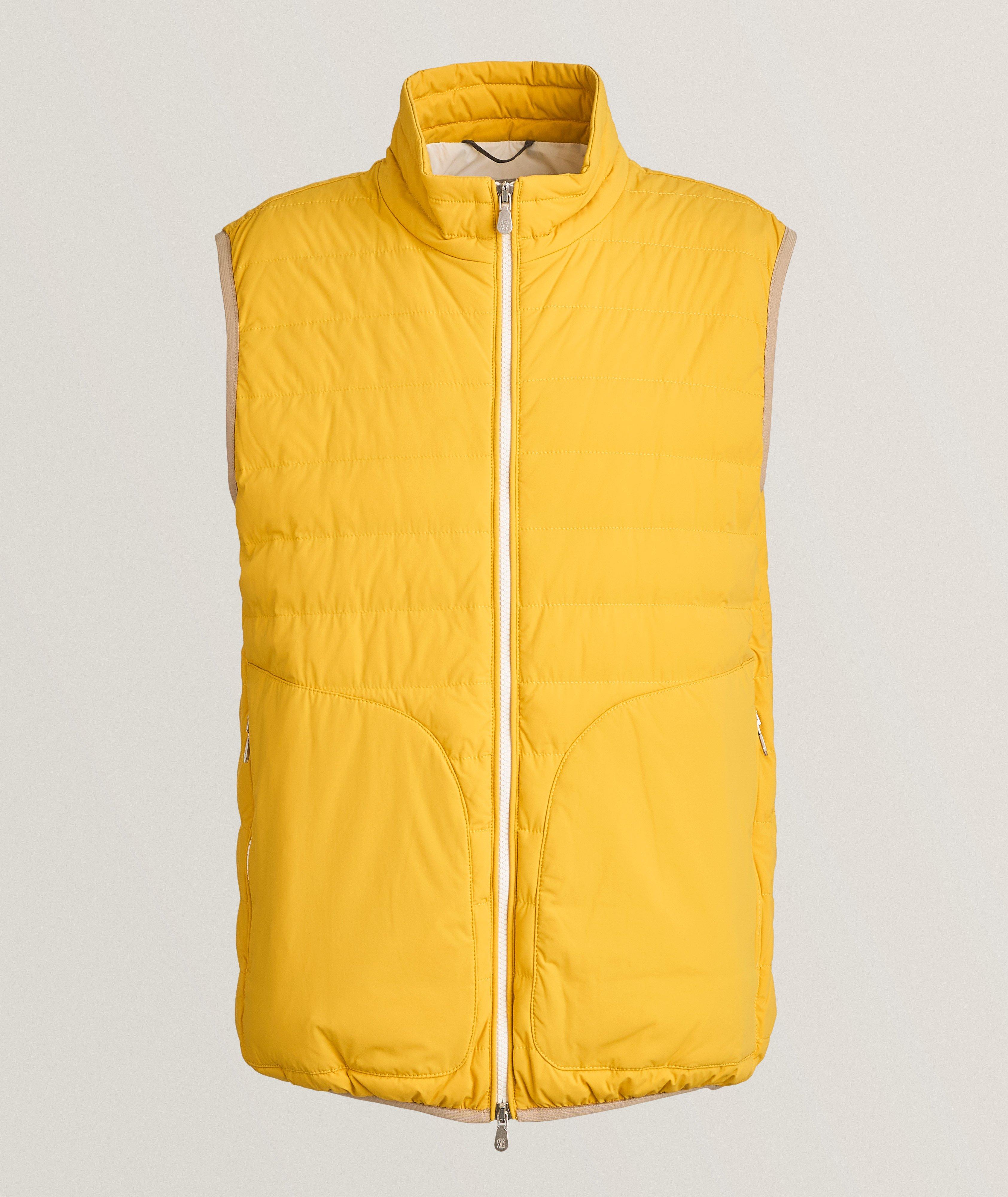 Brunello Cucinelli Stretch-Polyamide Padded Vest In Yellow , Men's Size XS