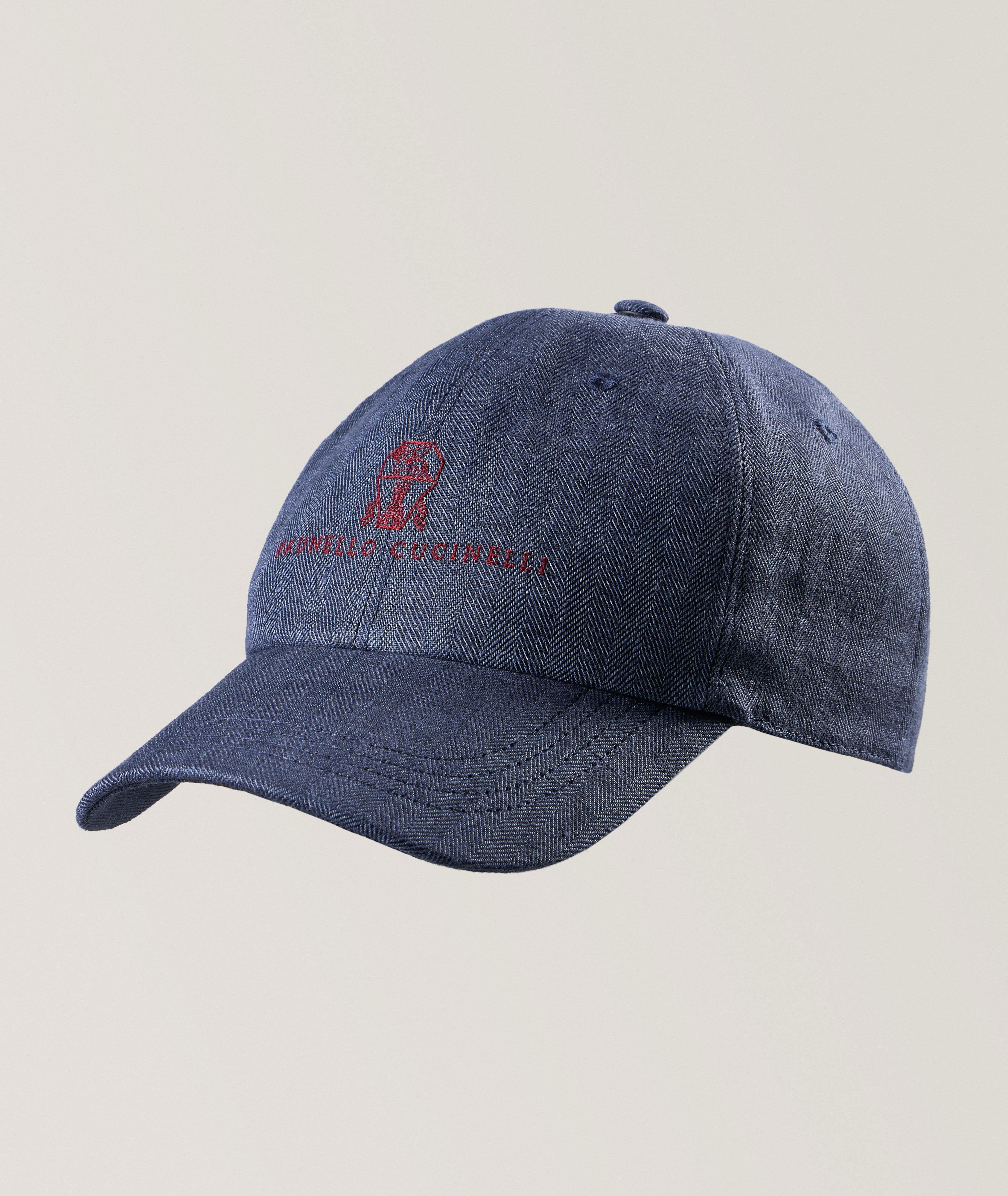 Logo Script Linen Baseball Cap