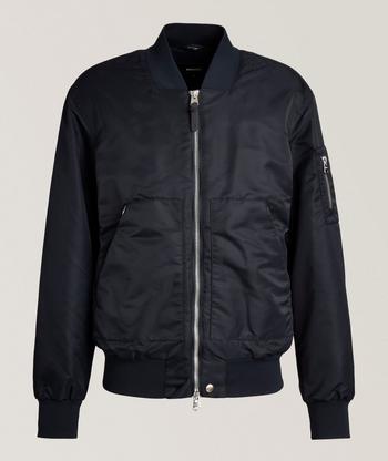 Giorgio Armani Chevron-Quilted Silk-Blend Blouson Jacket