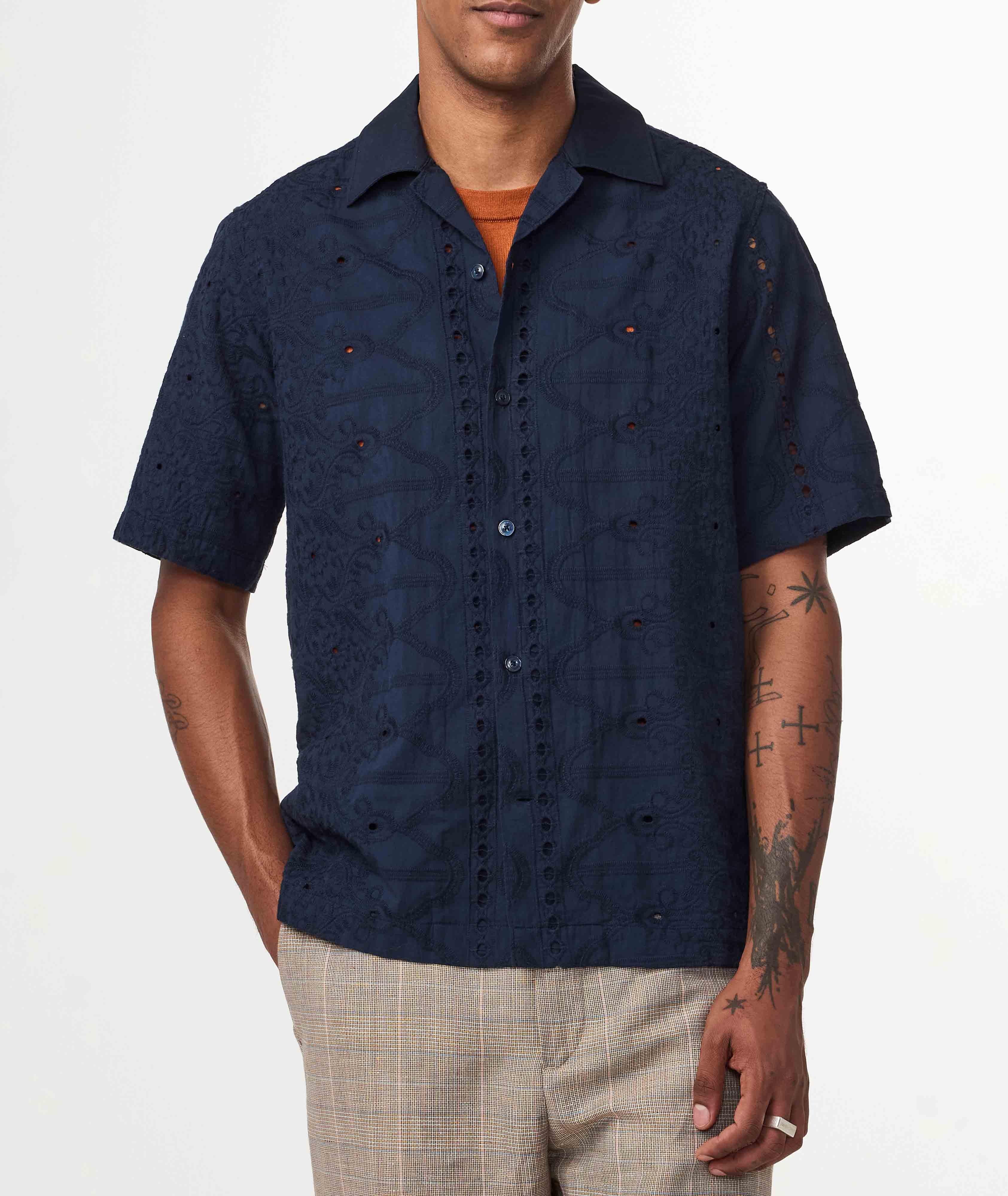 Julio Embroidered Cottton Camp Shirt image 3