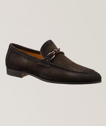 Ferragamo Desio Gancio Ornament Pebbled Leather Loafers