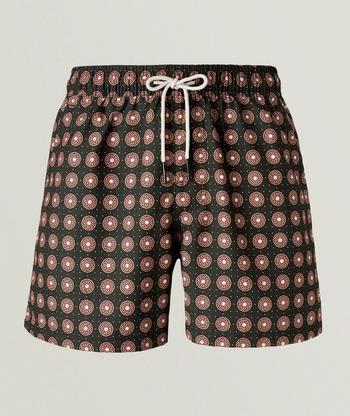 Frescobol Carioca Rio Copa Check Print Jacquard Swim Shorts