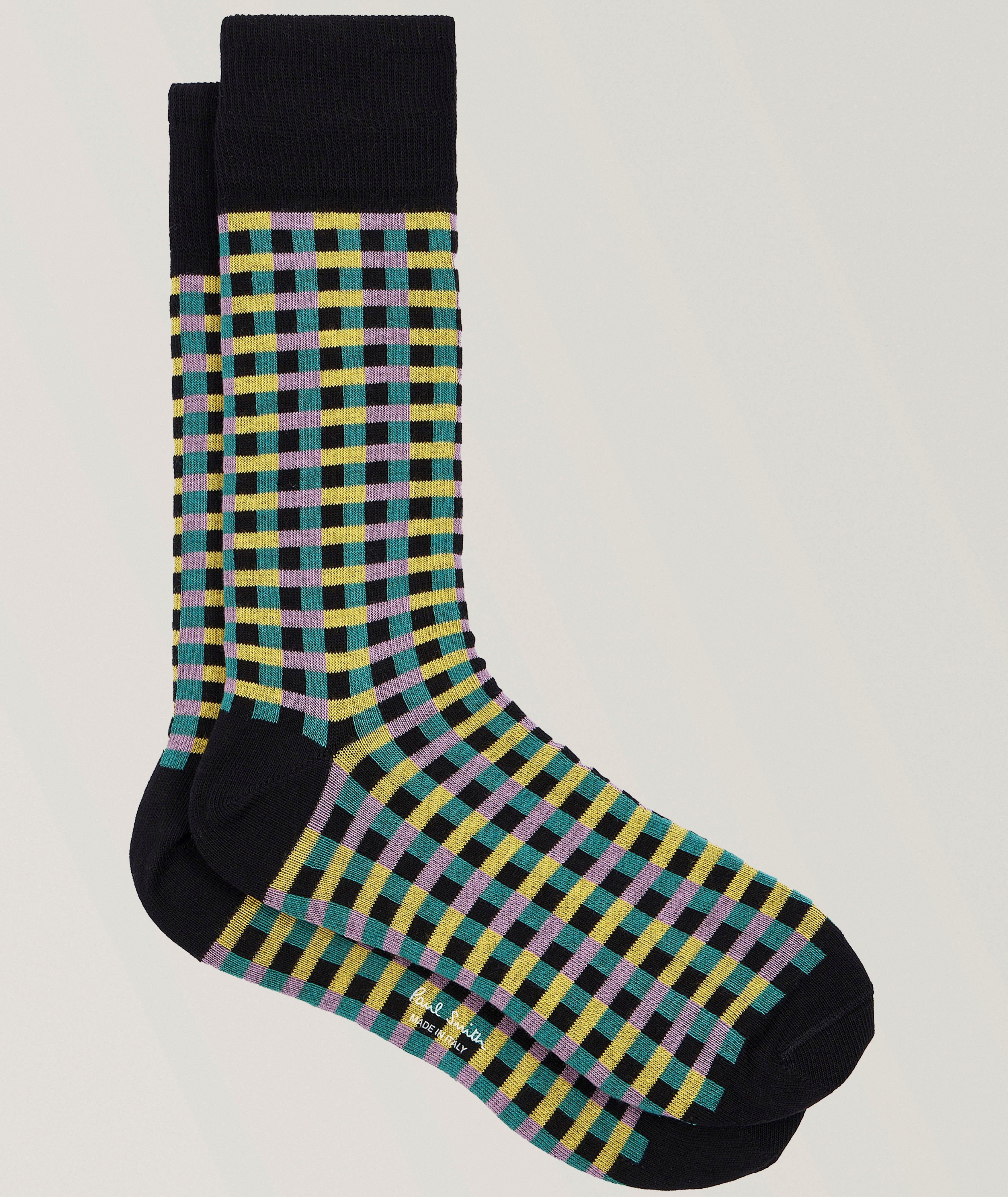 Paul Smith Ikko Check Stretch-Cotton Socks