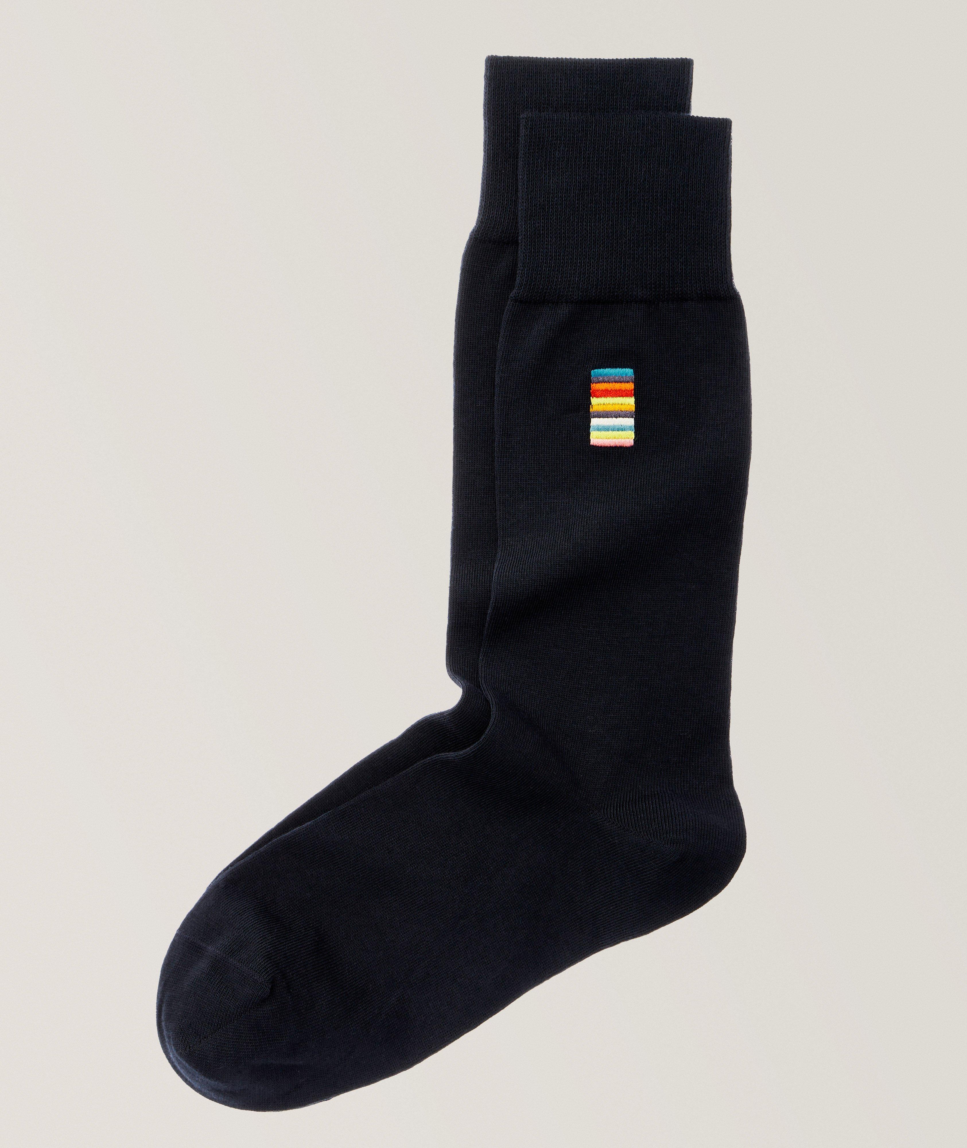 Paul Smith Alfie Embroidered Striped Socks 