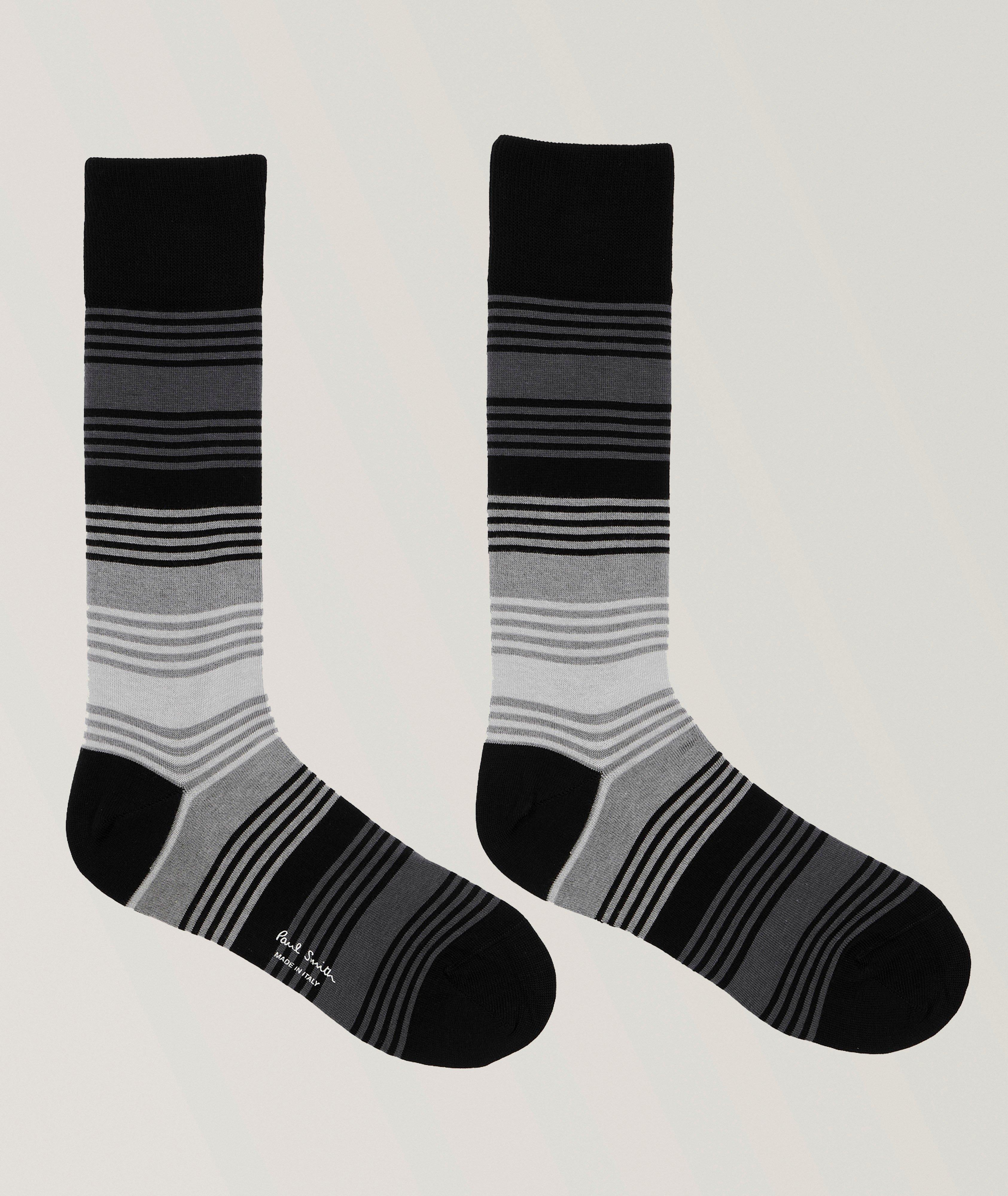 Isodore Ombré  Stripe Stretch-Cotton Socks  image 1