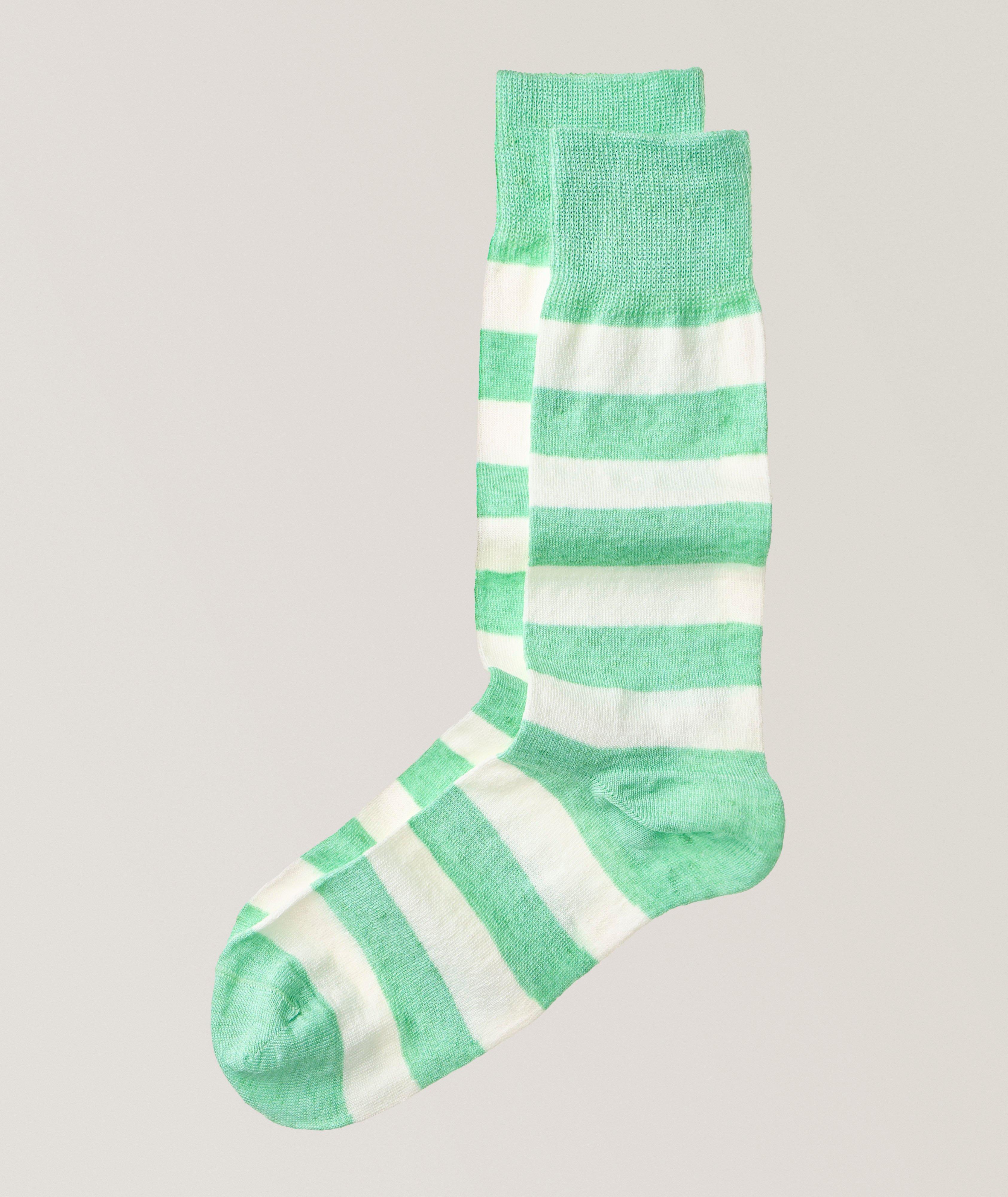 Paul Smith Barry Striped Stretch-Linen Socks