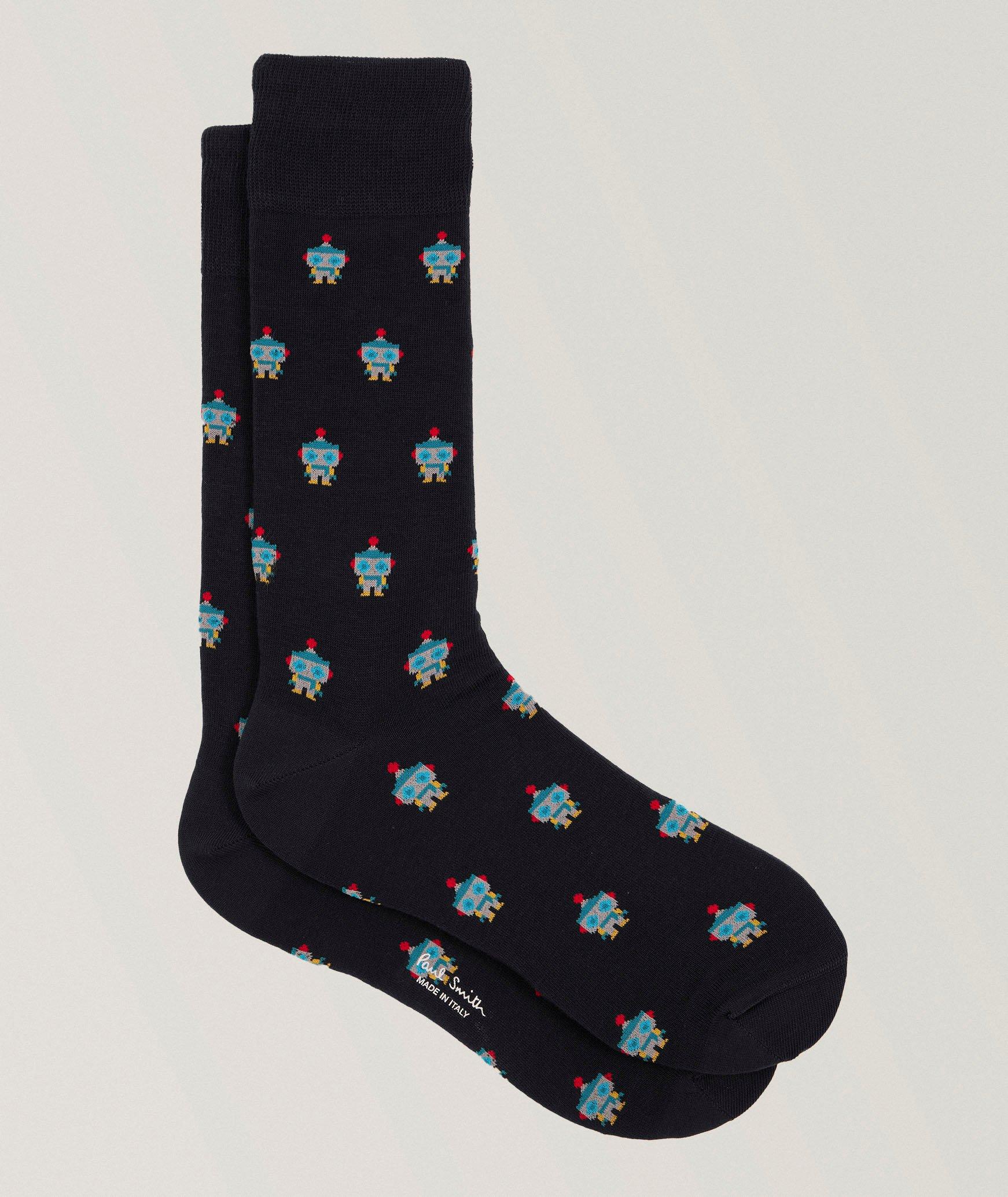 Yen Robot Stretch-Cotton Crew Socks  image 0