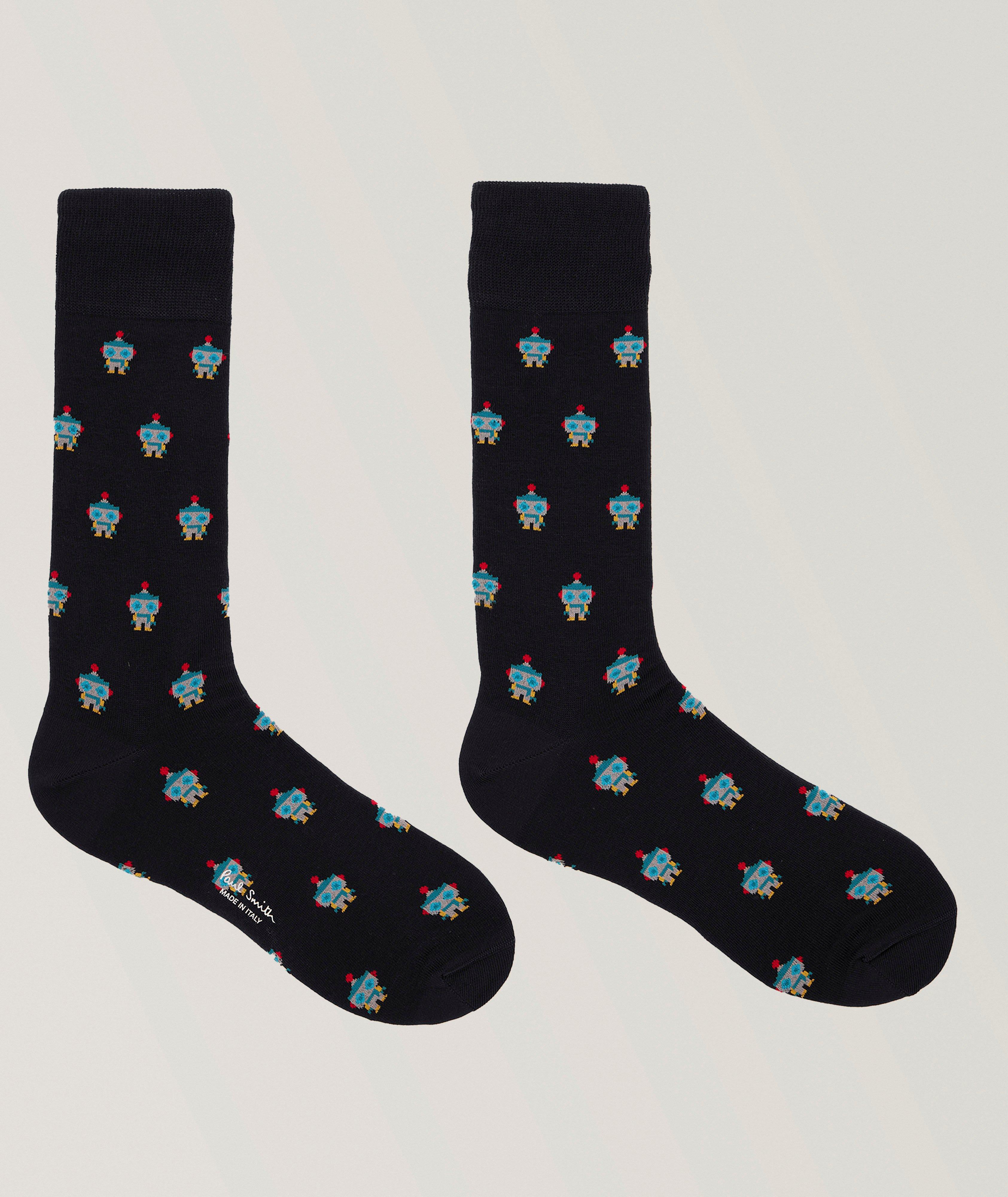 Yen Robot Stretch-Cotton Crew Socks  image 1