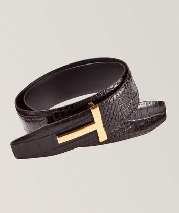 TOM FORD Reversible T-Buckle Leather Belt | Belts | Harry Rosen