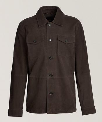 Emporio Armani Icon Perforated Goat Suede Jacket | Coats Emporio Armani Icon Perforated Goat Suede Jacket | Coats