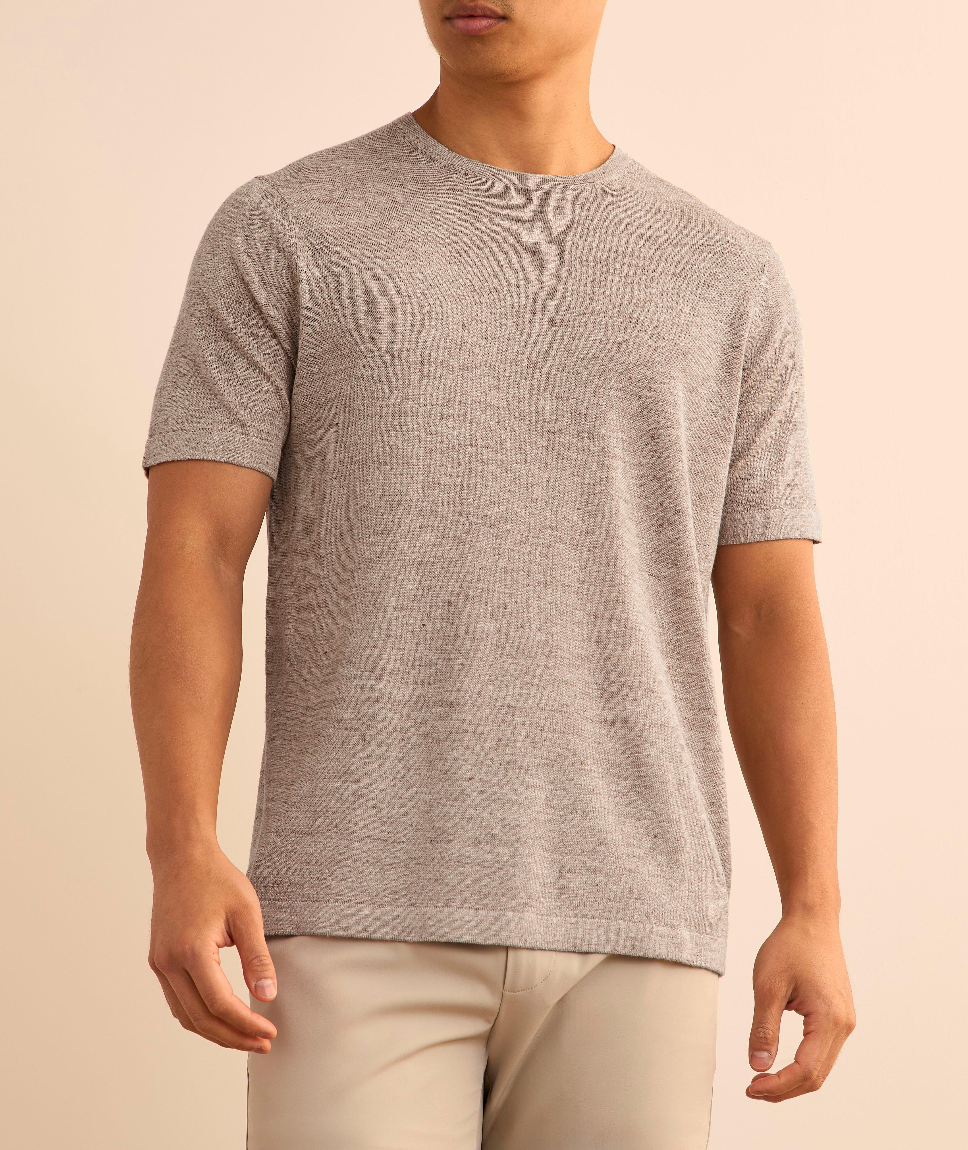 Linen-Silk Knit T-Shirt image 1