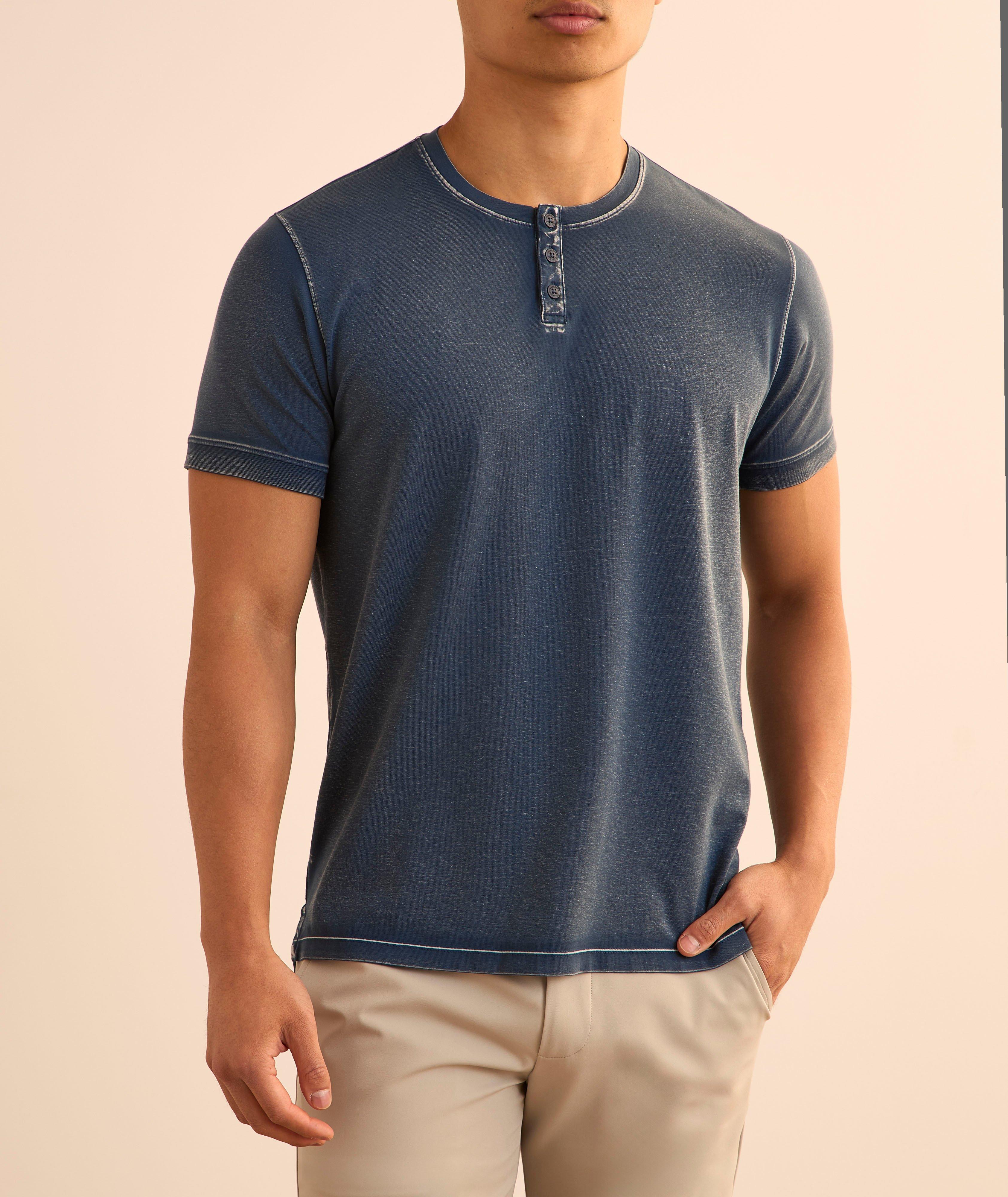 Vintage Wash Stretch-Pima Cotton Henley image 1