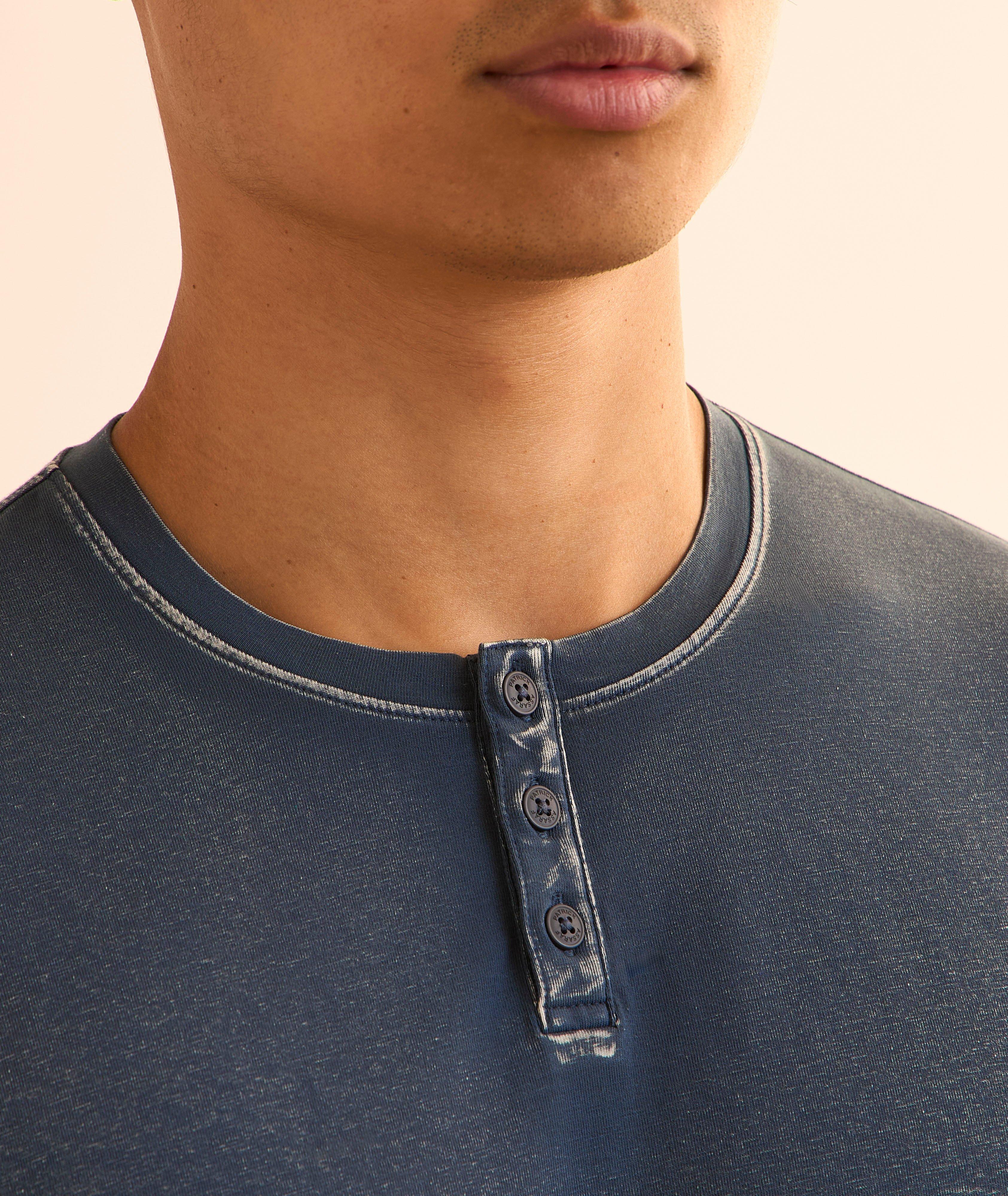 Vintage Wash Stretch-Pima Cotton Henley image 3
