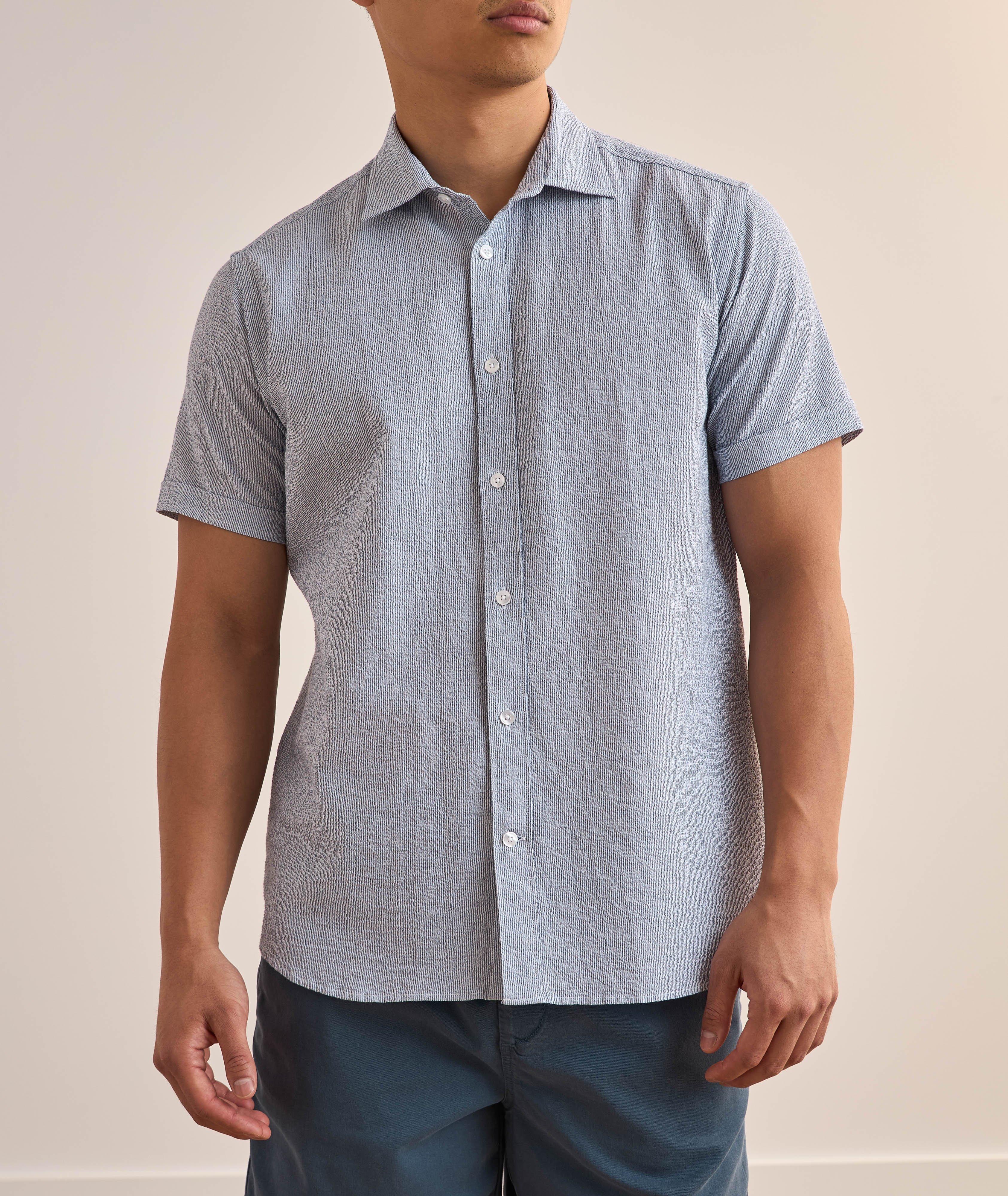 Chemise en toile seersucker à fines rayures image 1