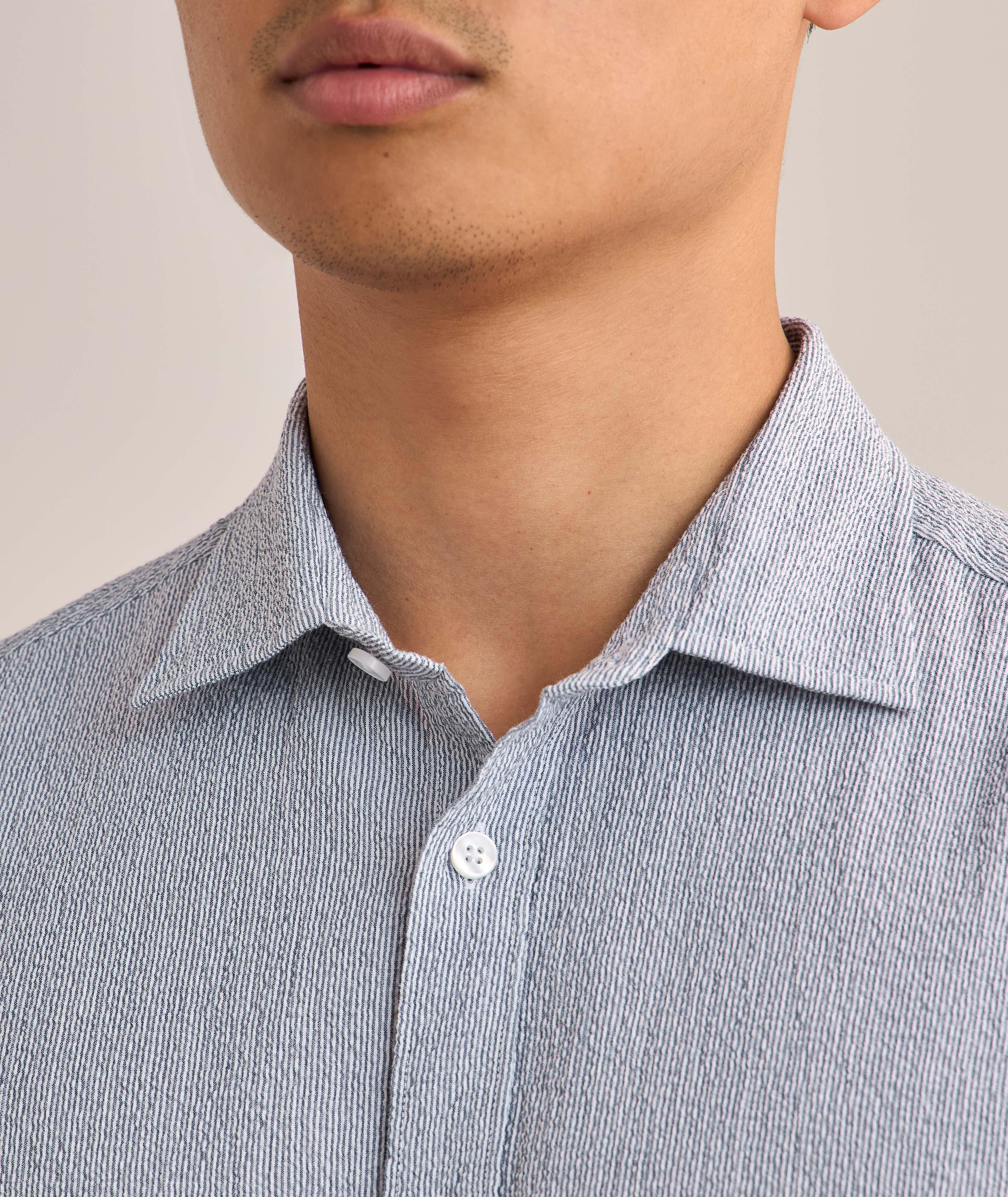 Chemise en toile seersucker à fines rayures image 3