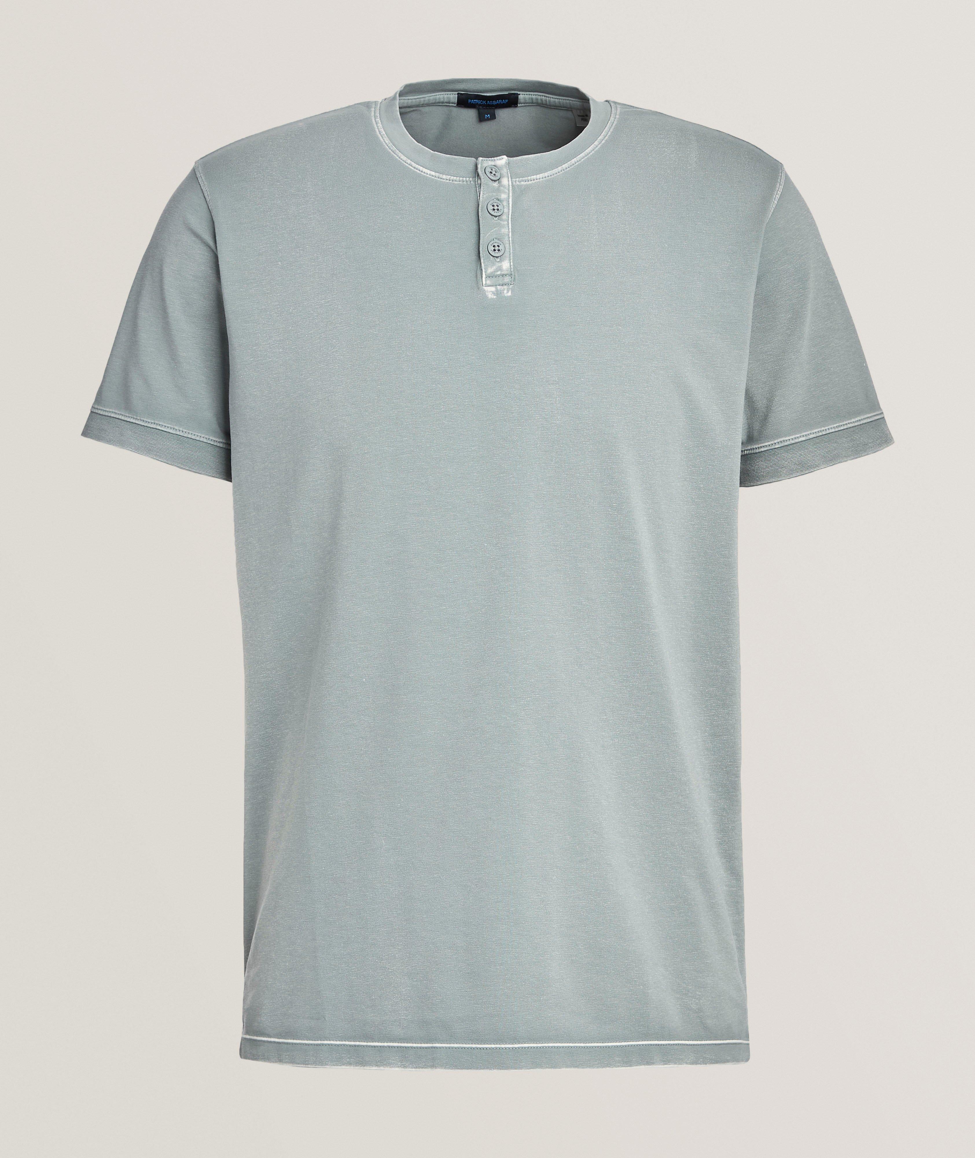 Henley coton pima-extensible laver rétro image 0