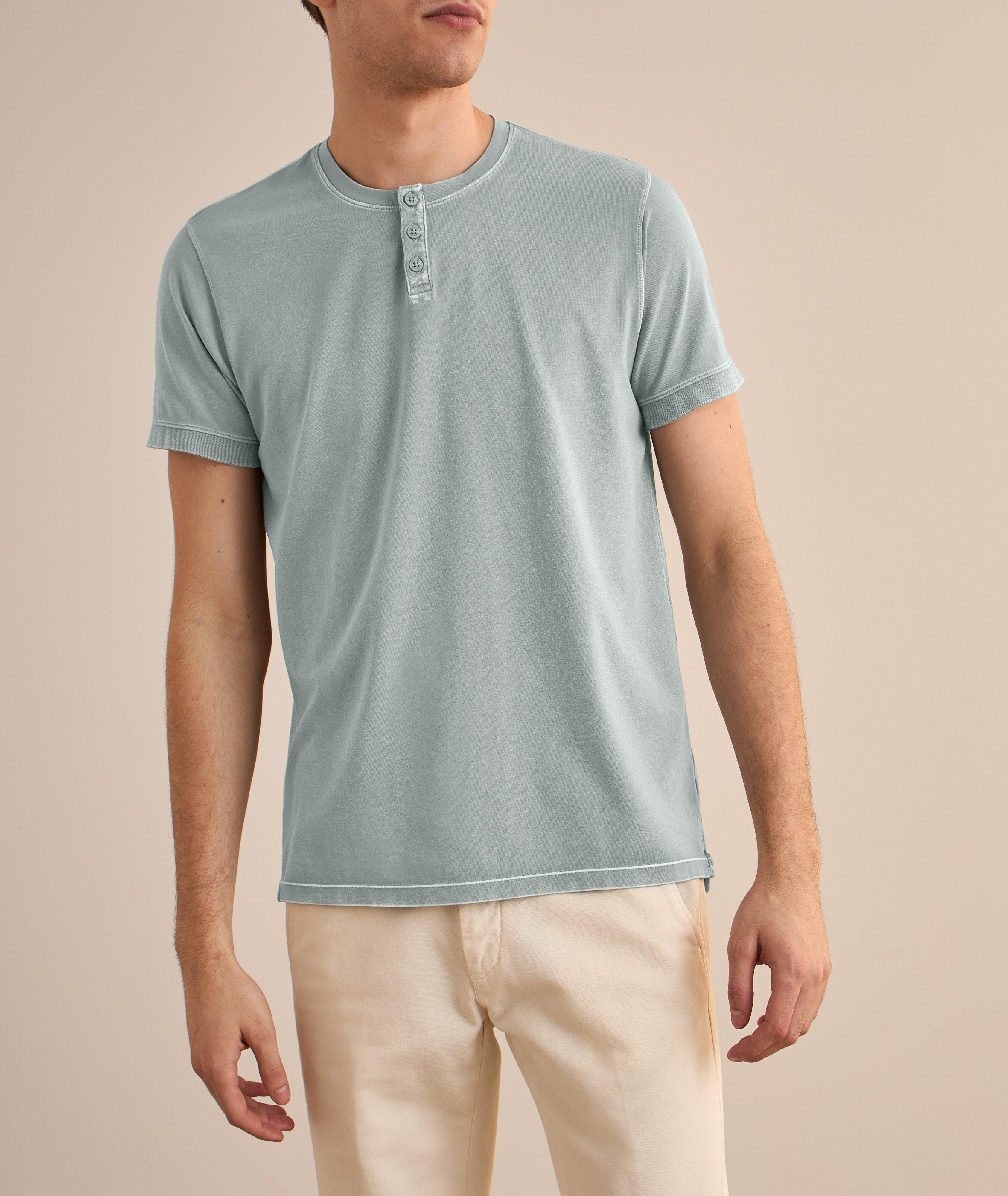 Henley coton pima-extensible laver rétro image 1
