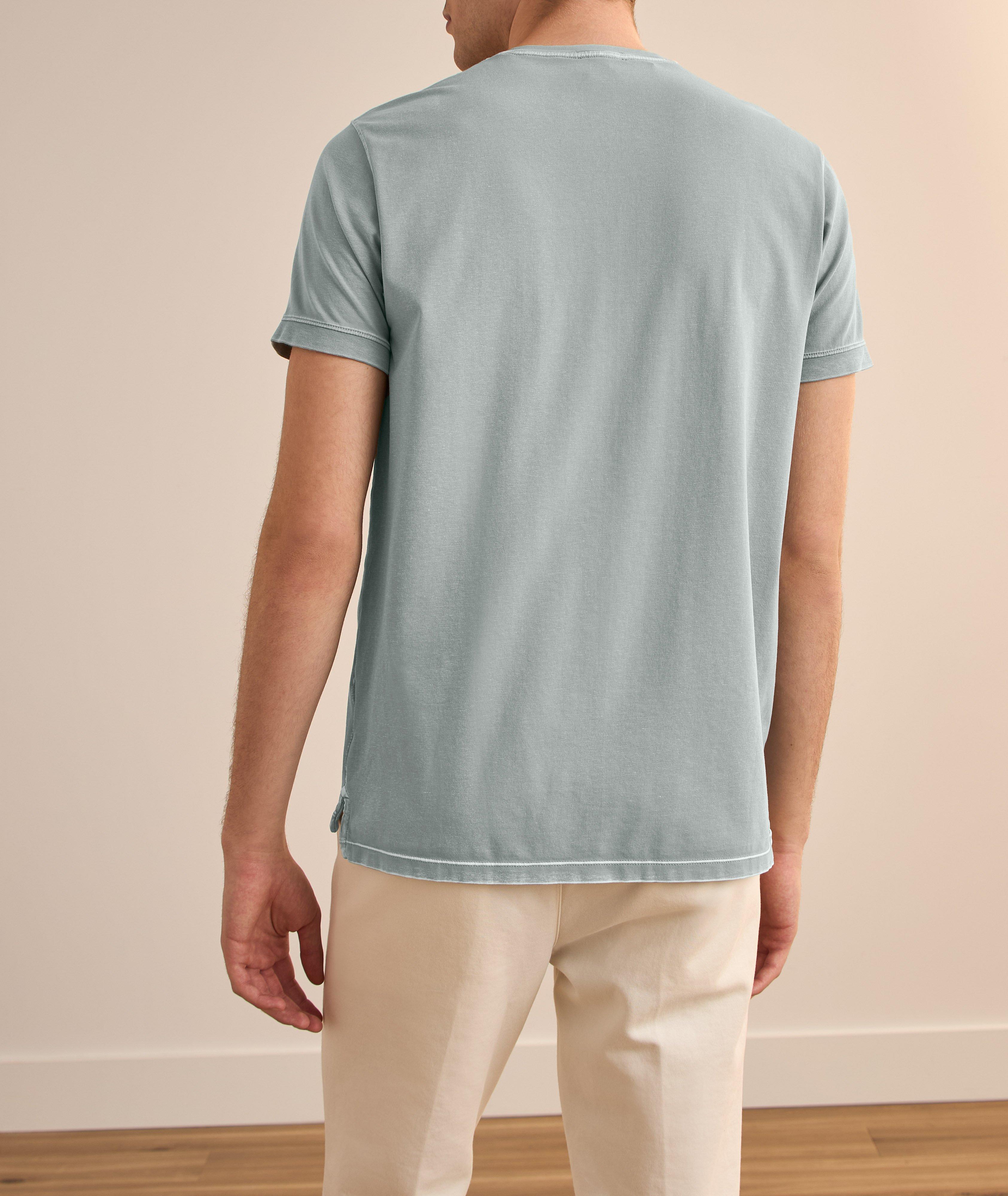 Henley coton pima-extensible laver rétro image 2