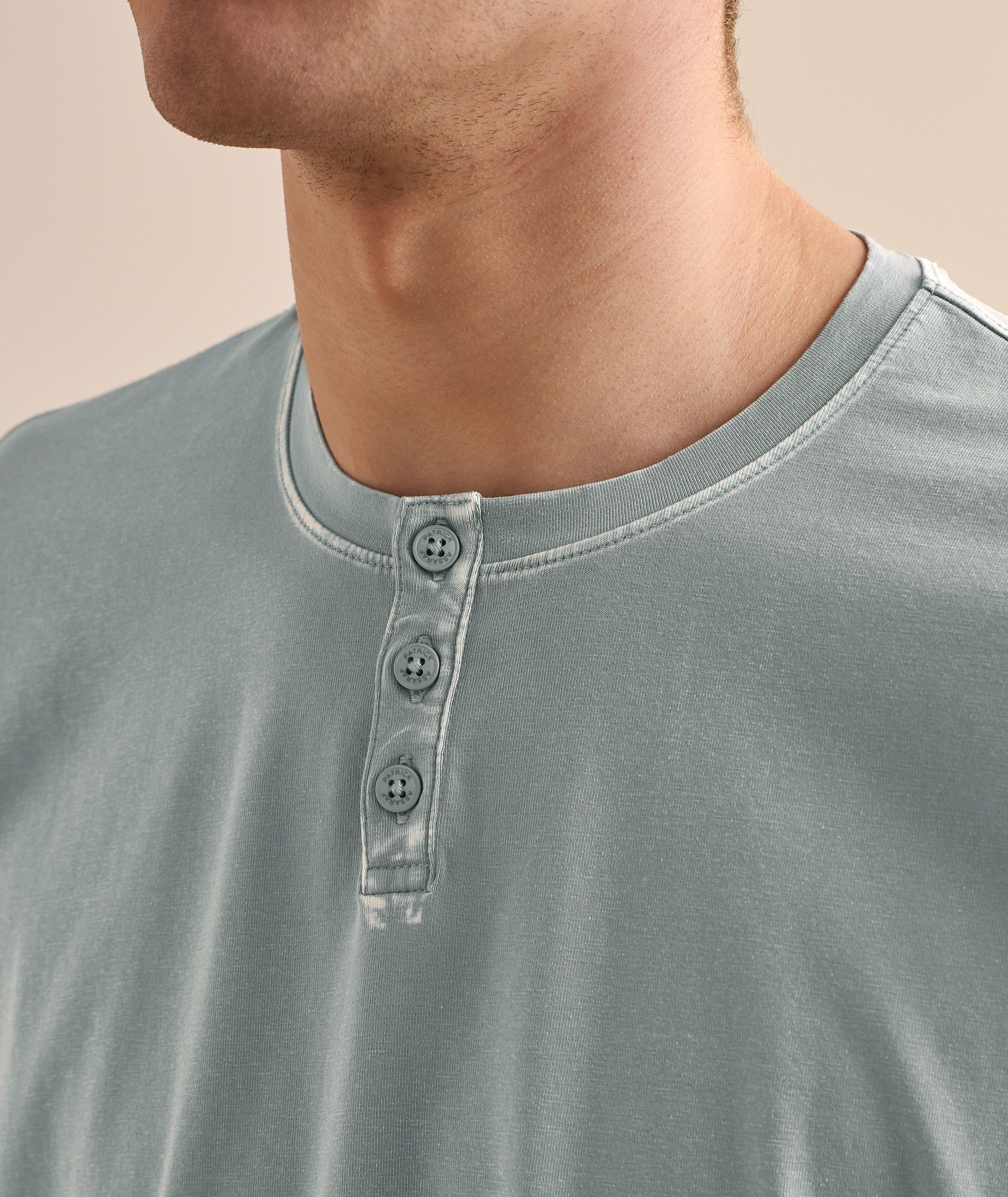 Henley coton pima-extensible laver rétro image 3