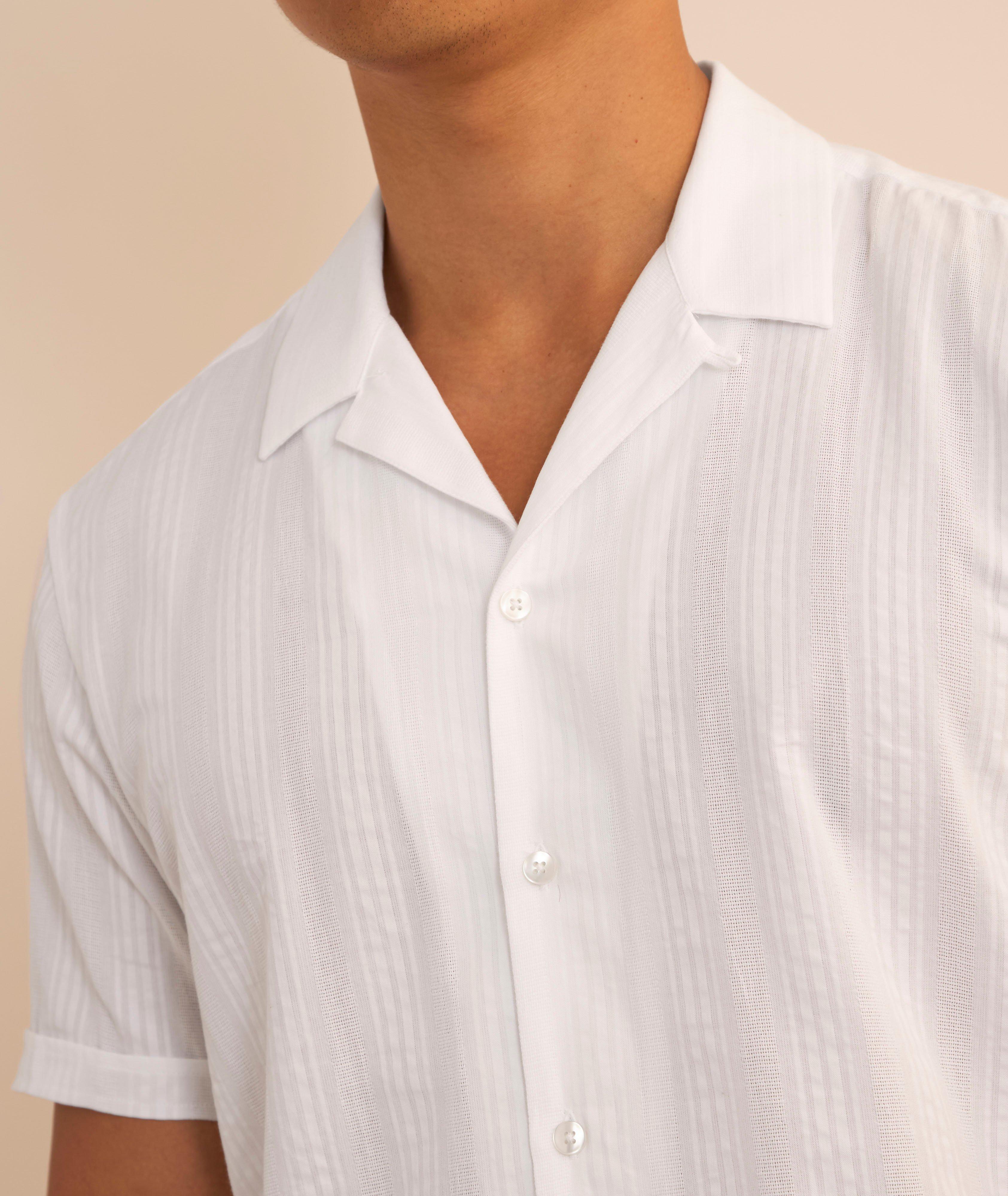 Cotton Textured Stripe Camp Shirt image 3