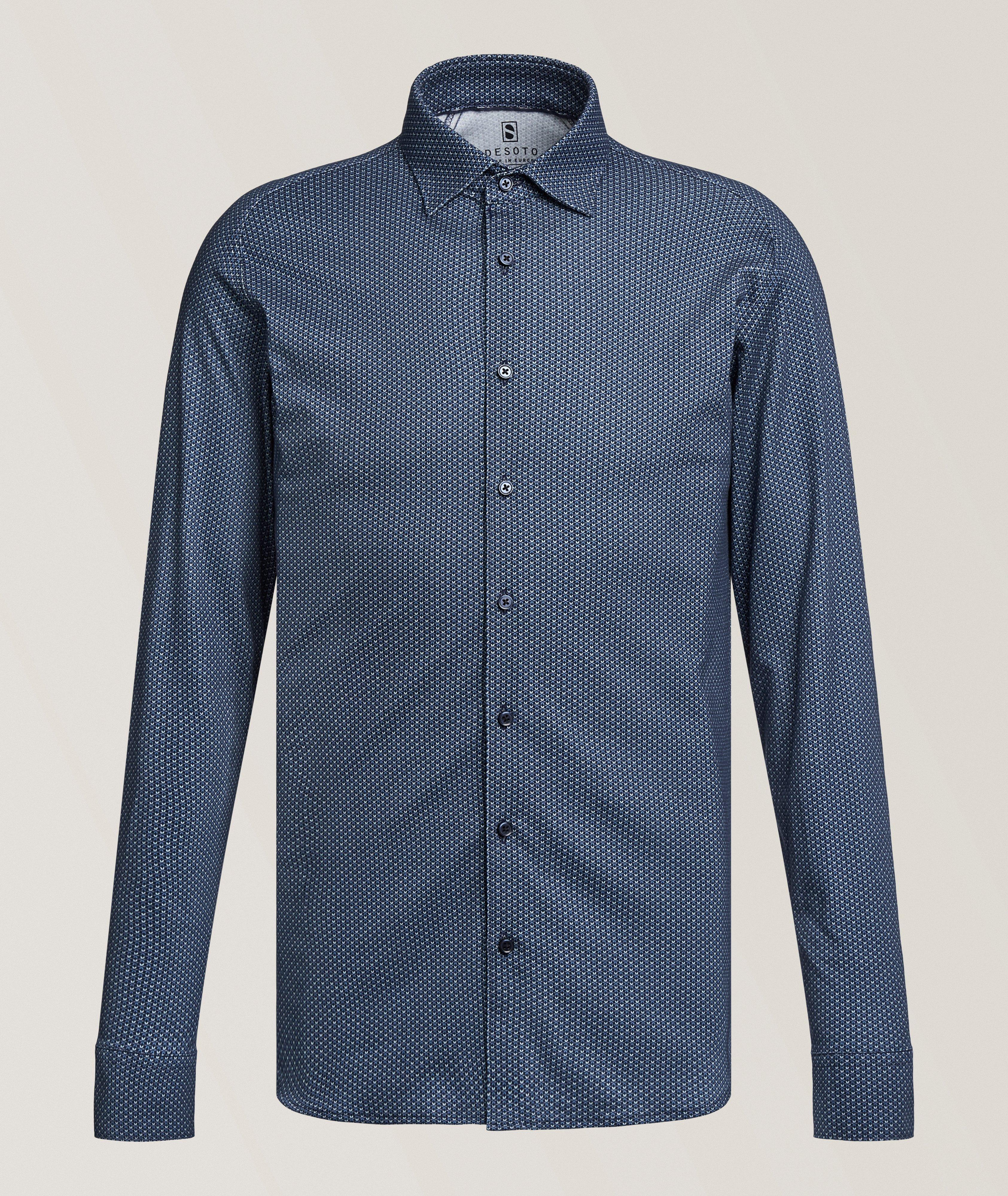 DESOTO Neat-Print Cotton Jersey Shirt