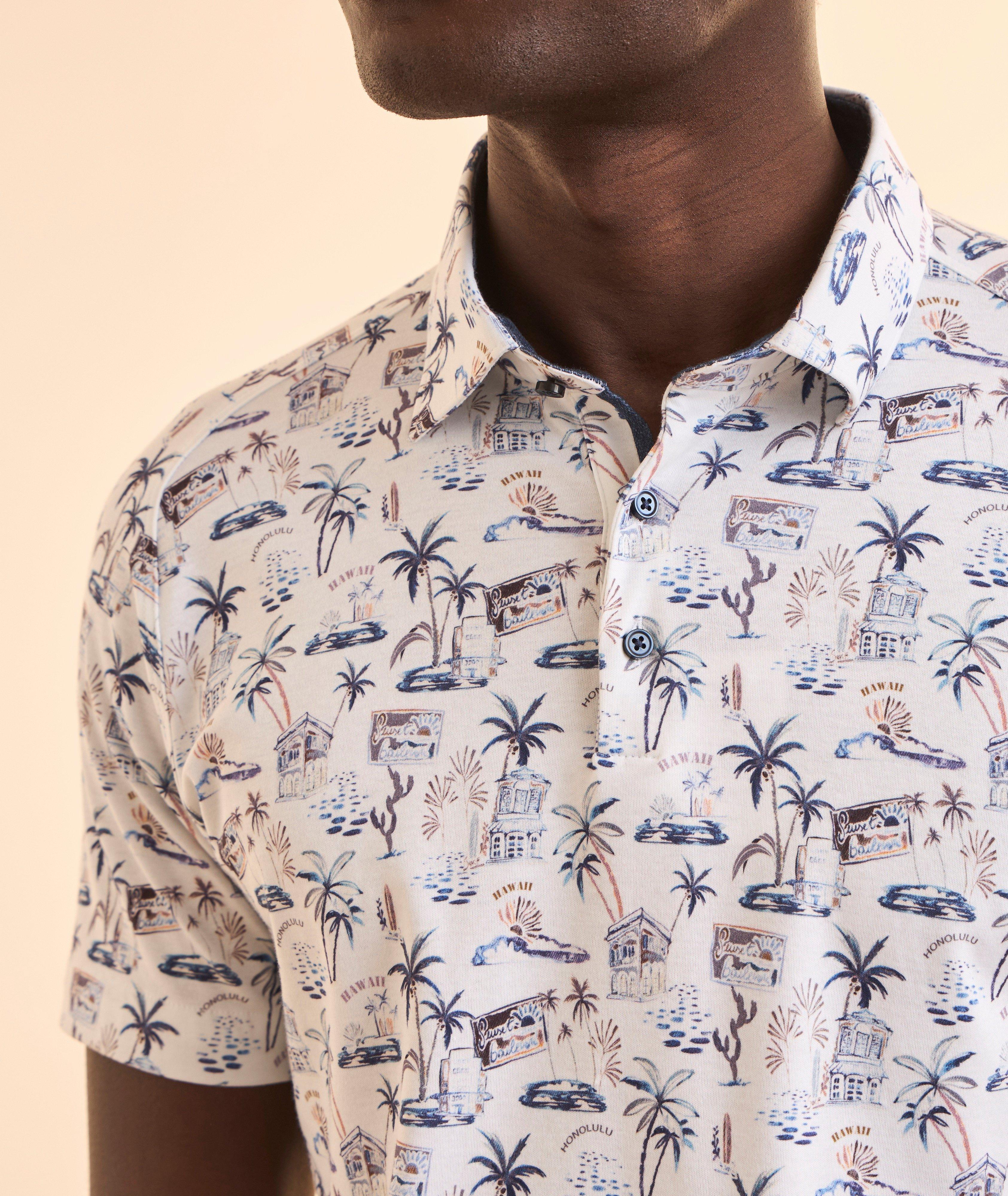 Polo jersey coton imprimé-îles image 3