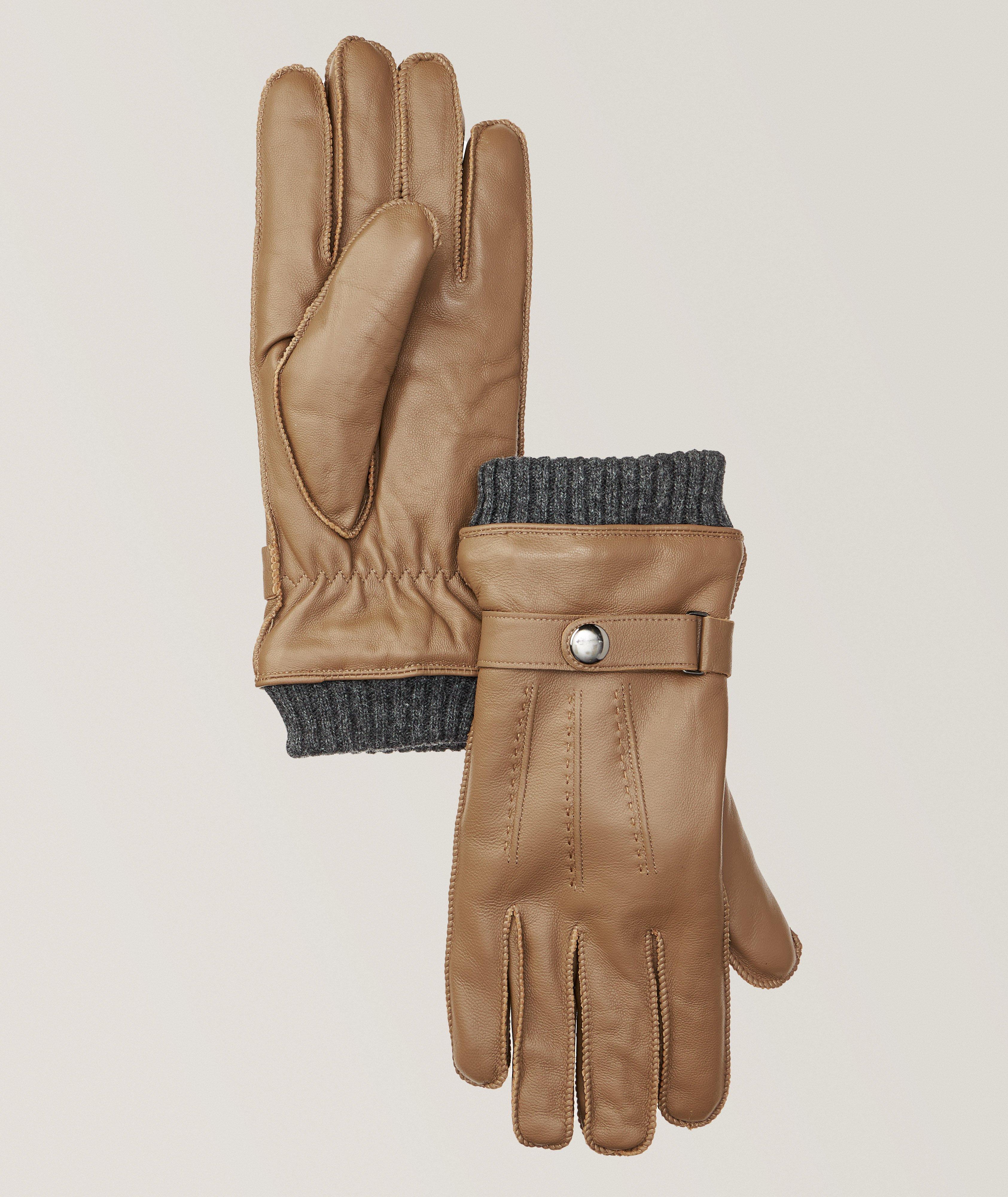 Gants en cuir avec surpiqures image 0