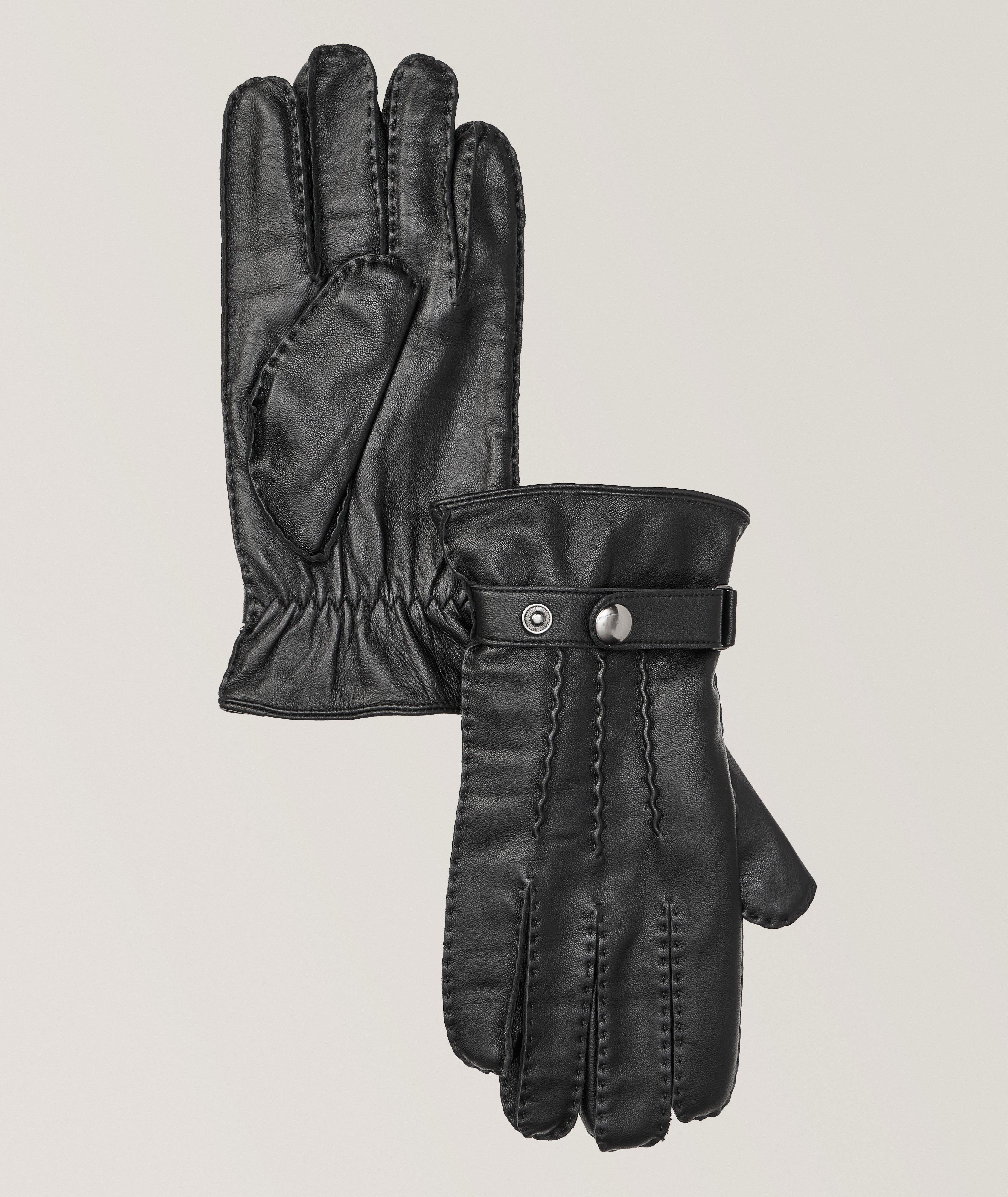Gants en cuir avec surpiqures image 0