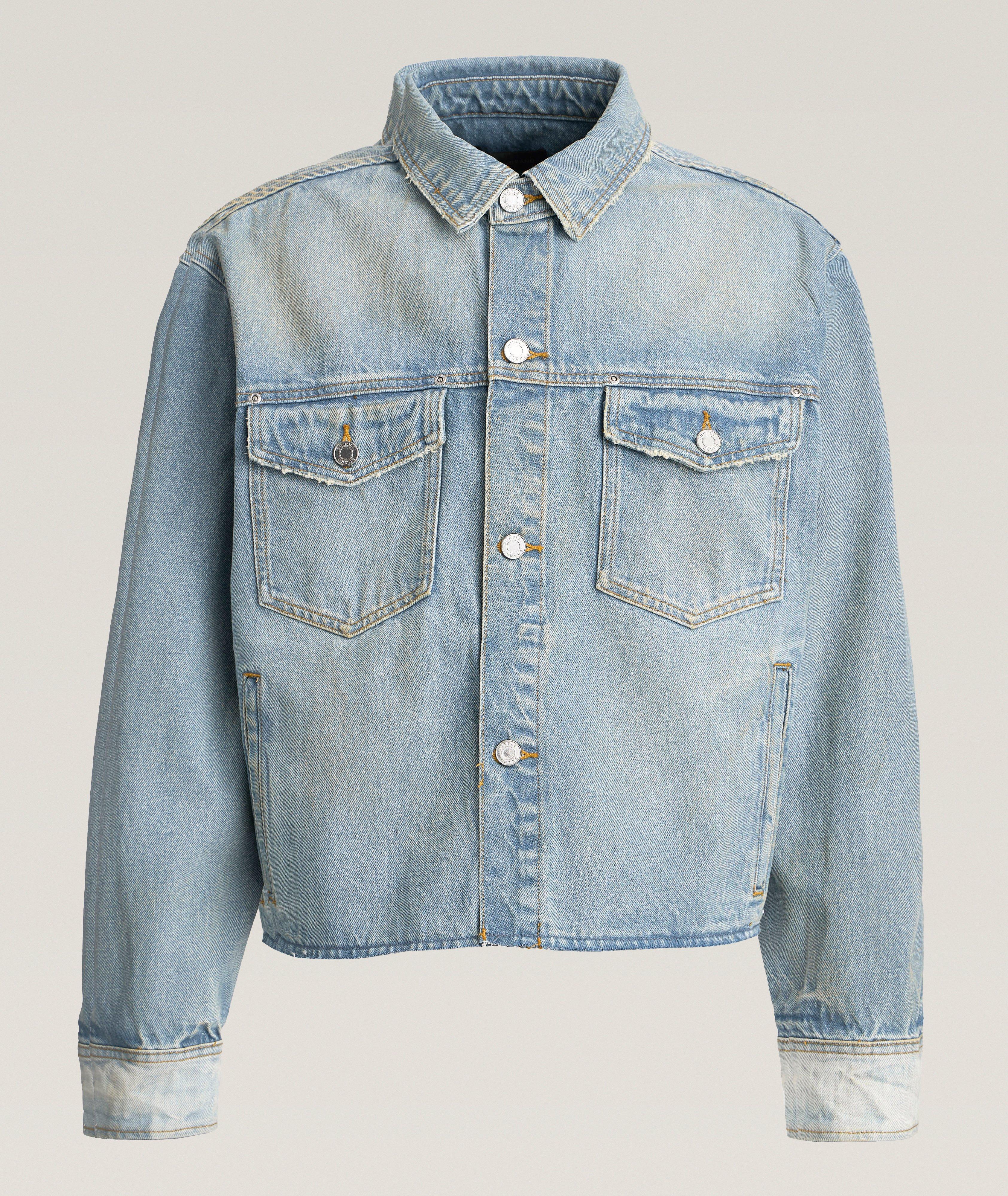 Purple Brand Basalt Cropped Raw Denim Jacket 