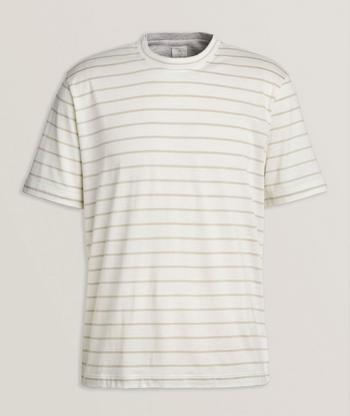 トップス GIORGIO ARMANI Linen Wide Shirt Giorgio Armani Linen T-shirt | Blue | FARFETCH CA