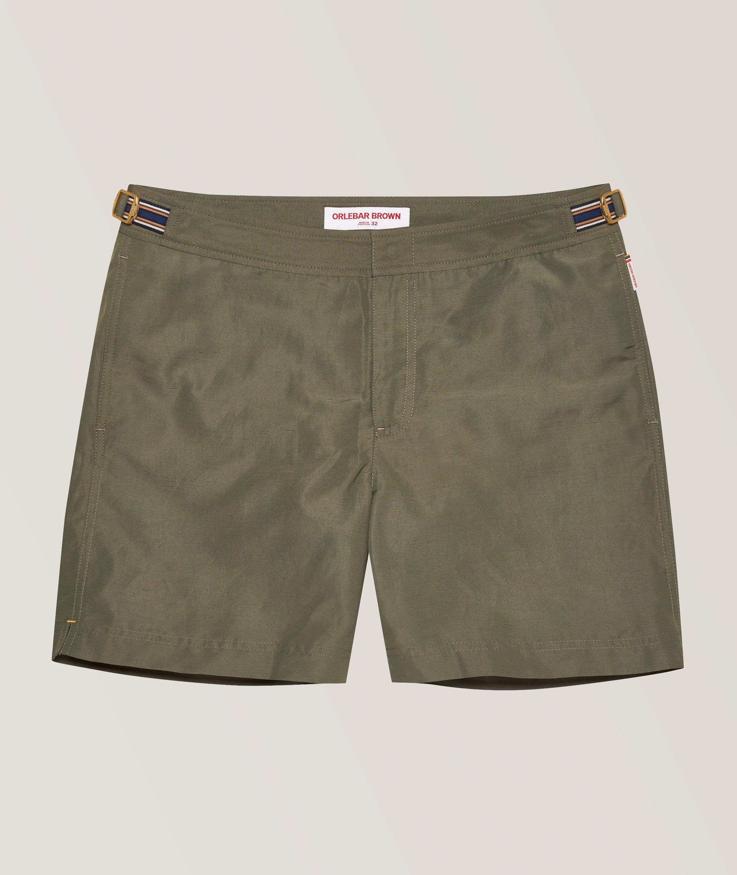 Orlebar Brown Short De Bain Bulldog En Mélange De Lin En Vert , Taille Homme 34