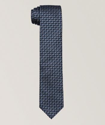 Emporio Armani Neat Pattern Chevron Silk Jacquard Tie | Ties