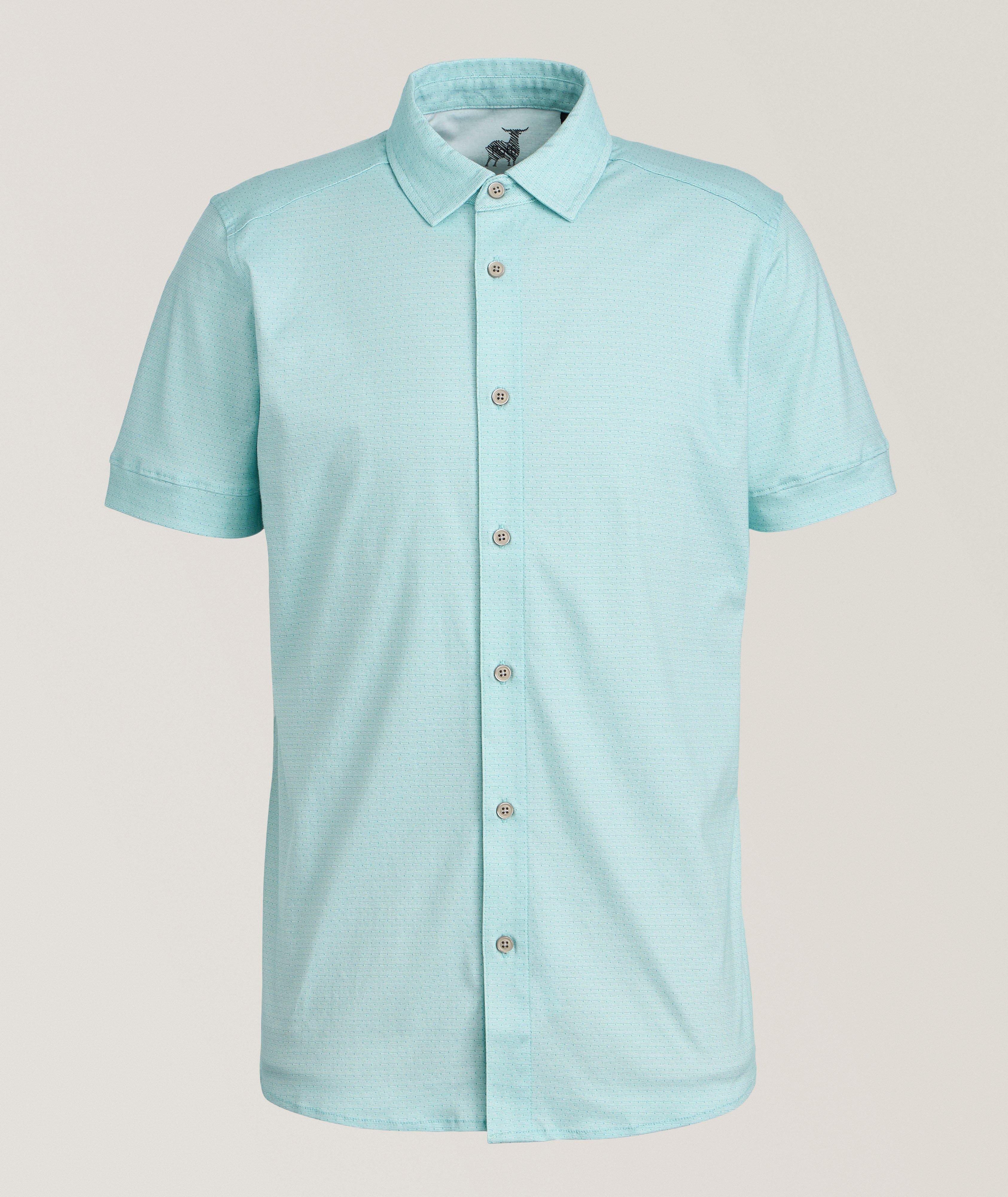 Raffi Micro Dot Aqua Cotton Shirt