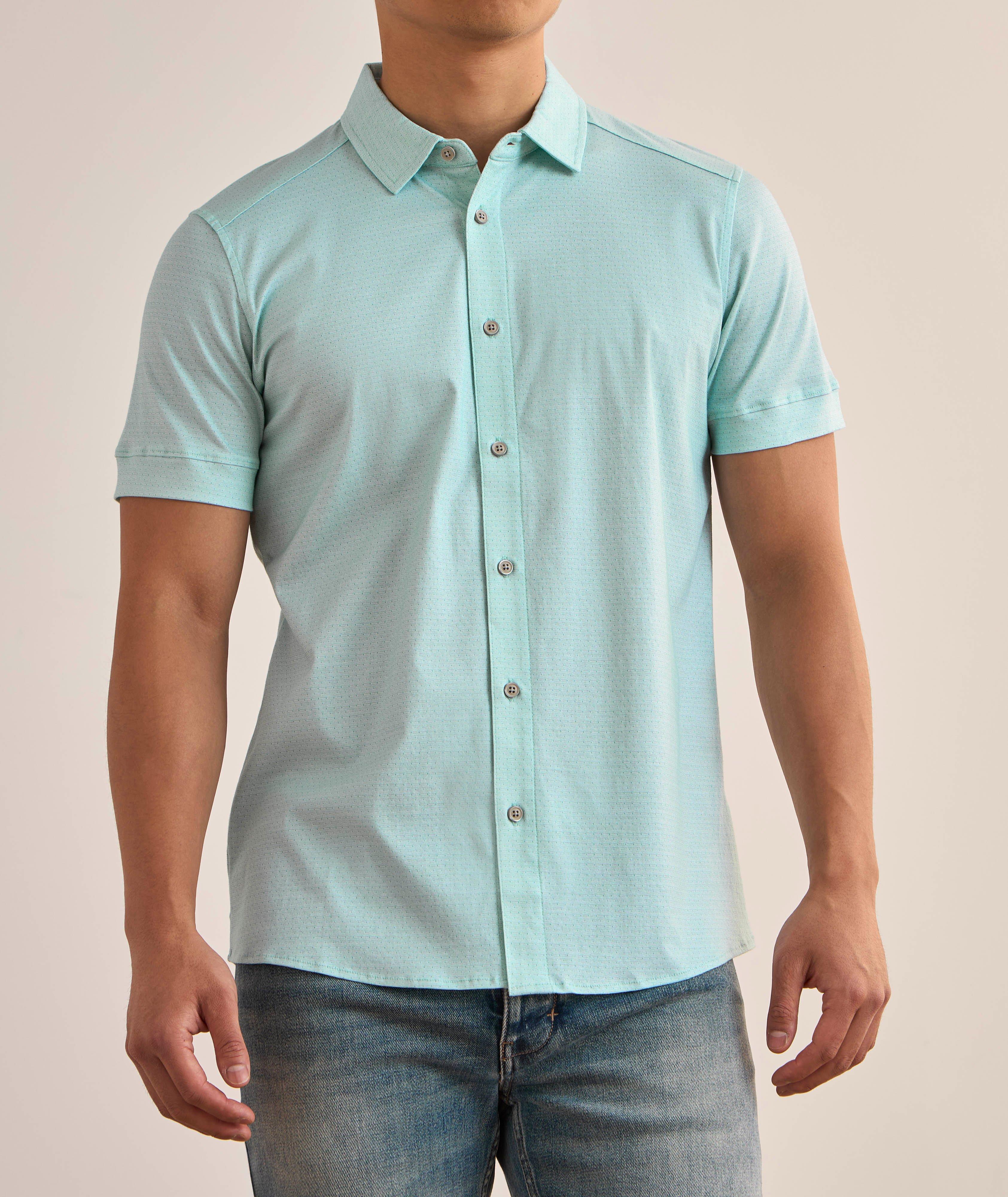 Micro Dot Aqua Cotton Shirt image 1
