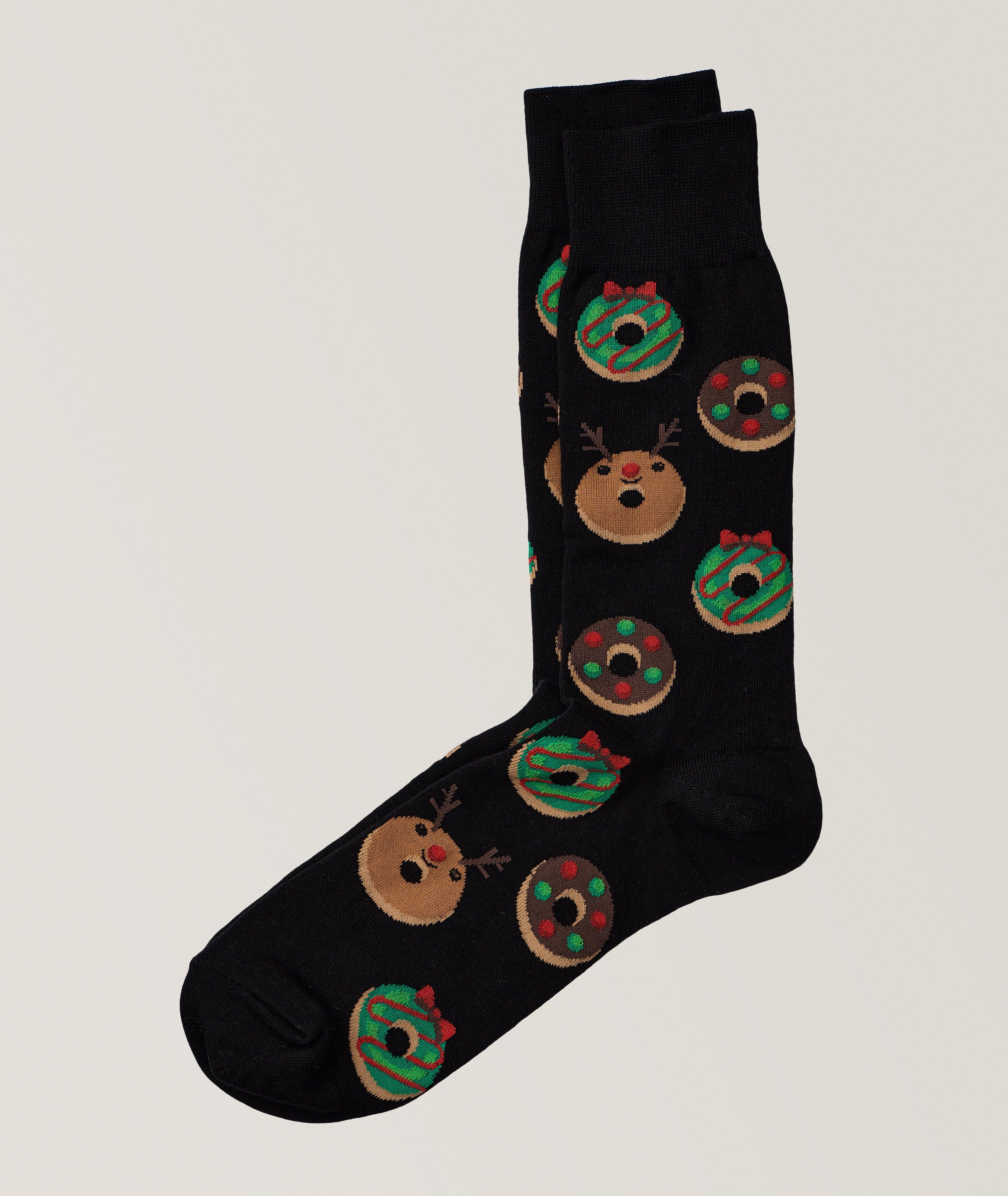 Festive Donuts Crew Socks image 0