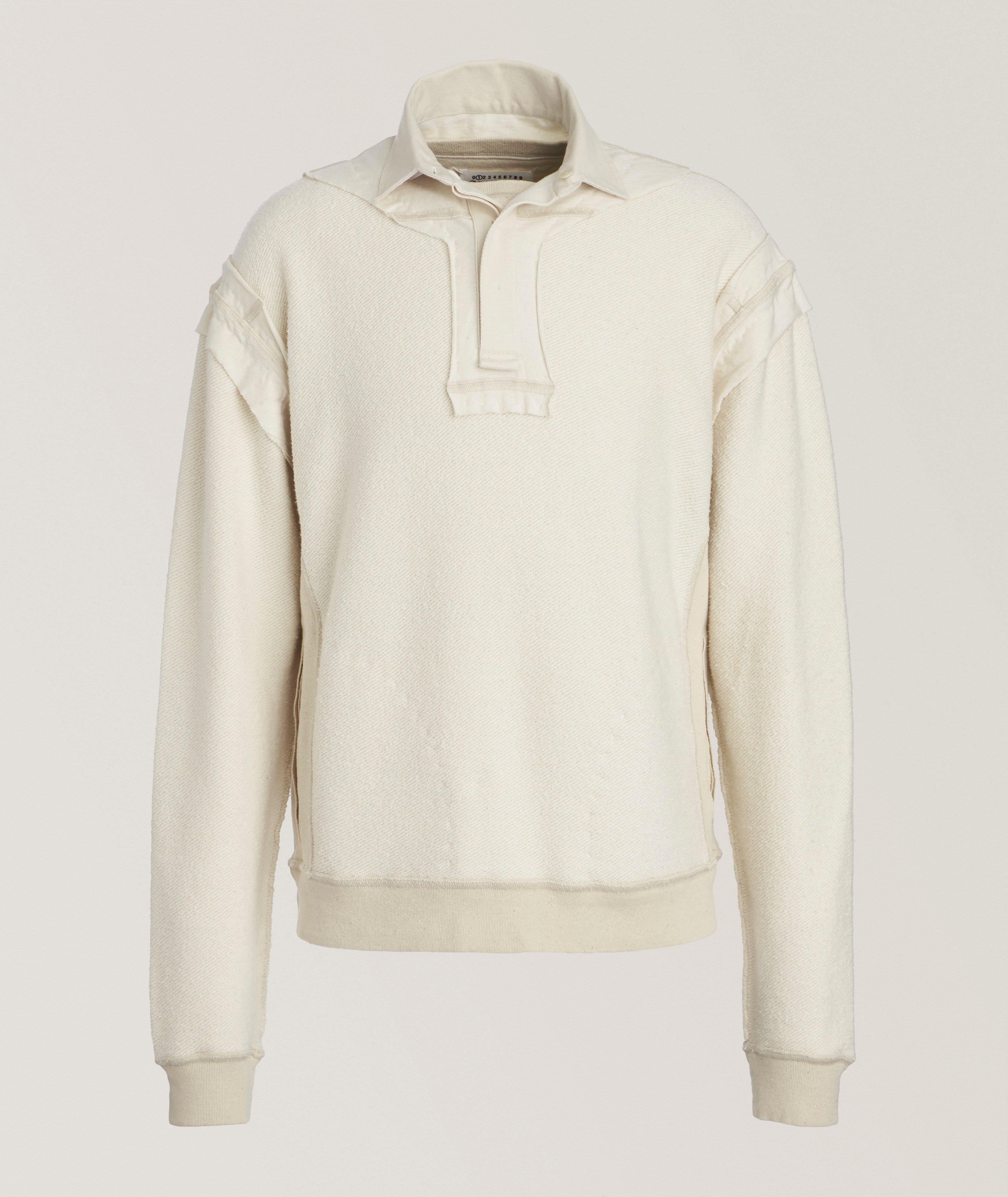 Distressed Effect Appliqué Polo Sweatshirt image 0